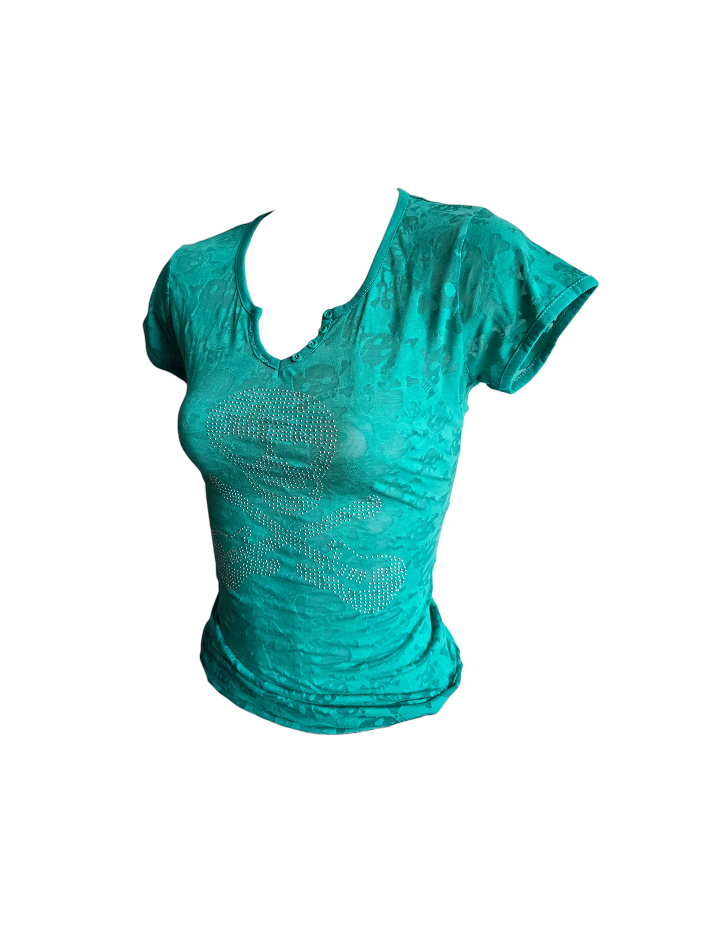 00s vintage emo fitted transparent skull top - zimfriperie