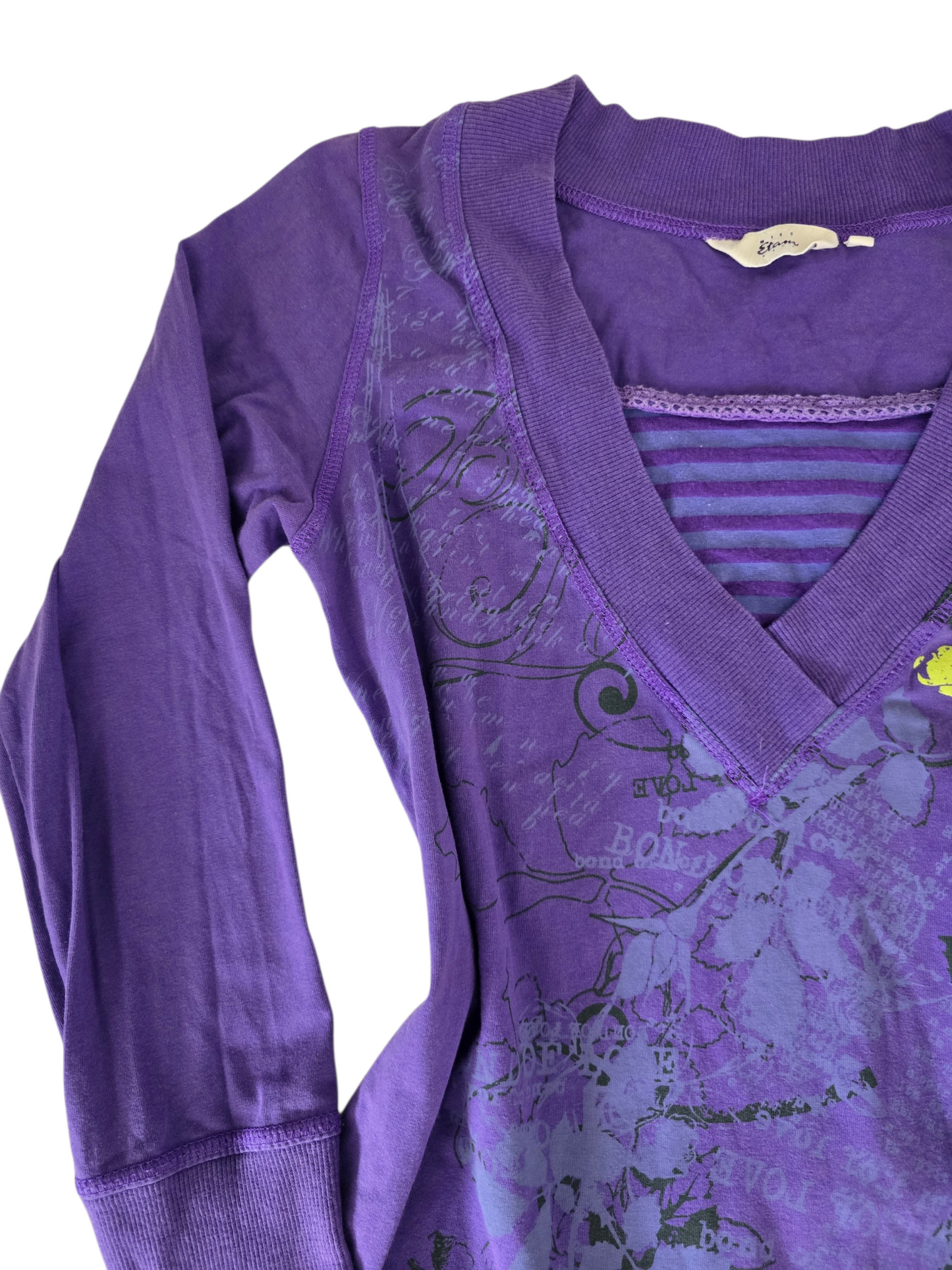 2000s vintage whimsy grunge purple top