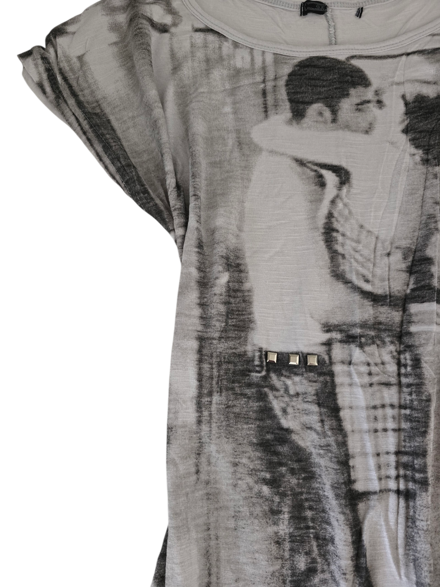 2000s vintage indie sleaze studded printed top - zimfriperie