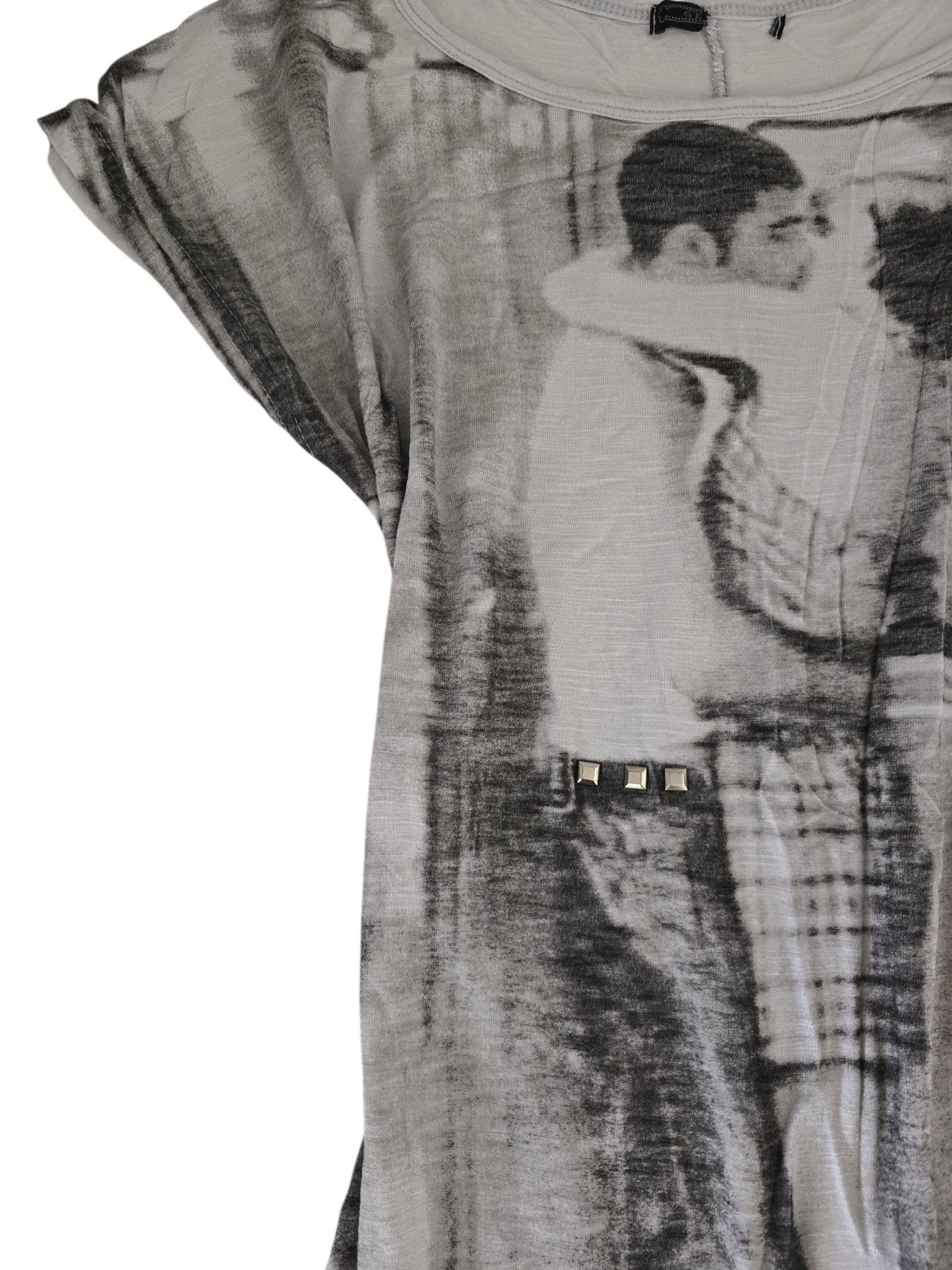 2000s vintage indie sleaze studded printed top - zimfriperie