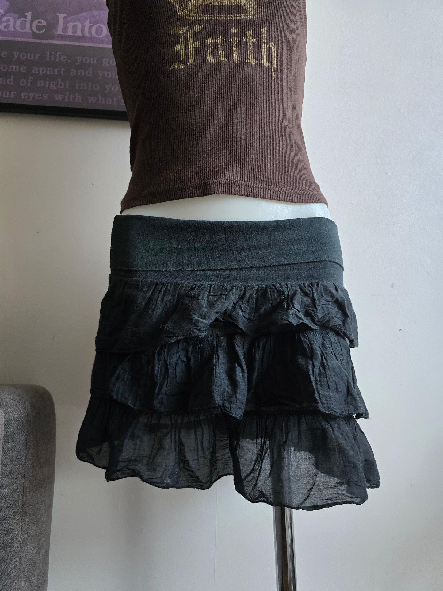 00s vintage dark coquette ruffled mini skirt - zimfriperie