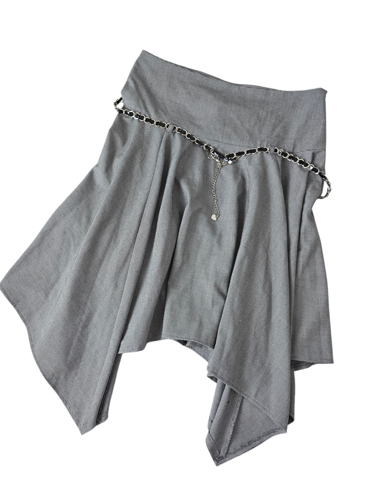 00s vintage plaid downtown asymmetric skirt