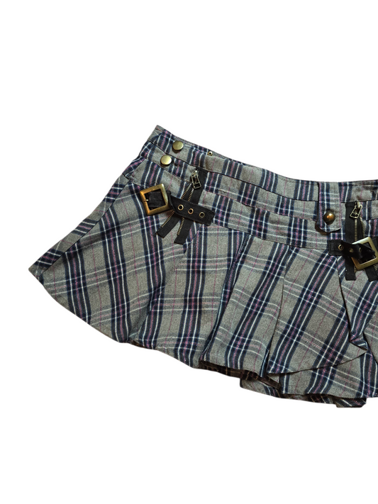 00s vintage softgrunge plaid pleated mini skirt - zimfriperie