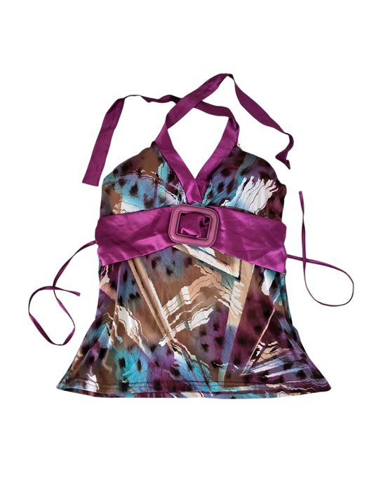 Y2k vintage bohemian backless top