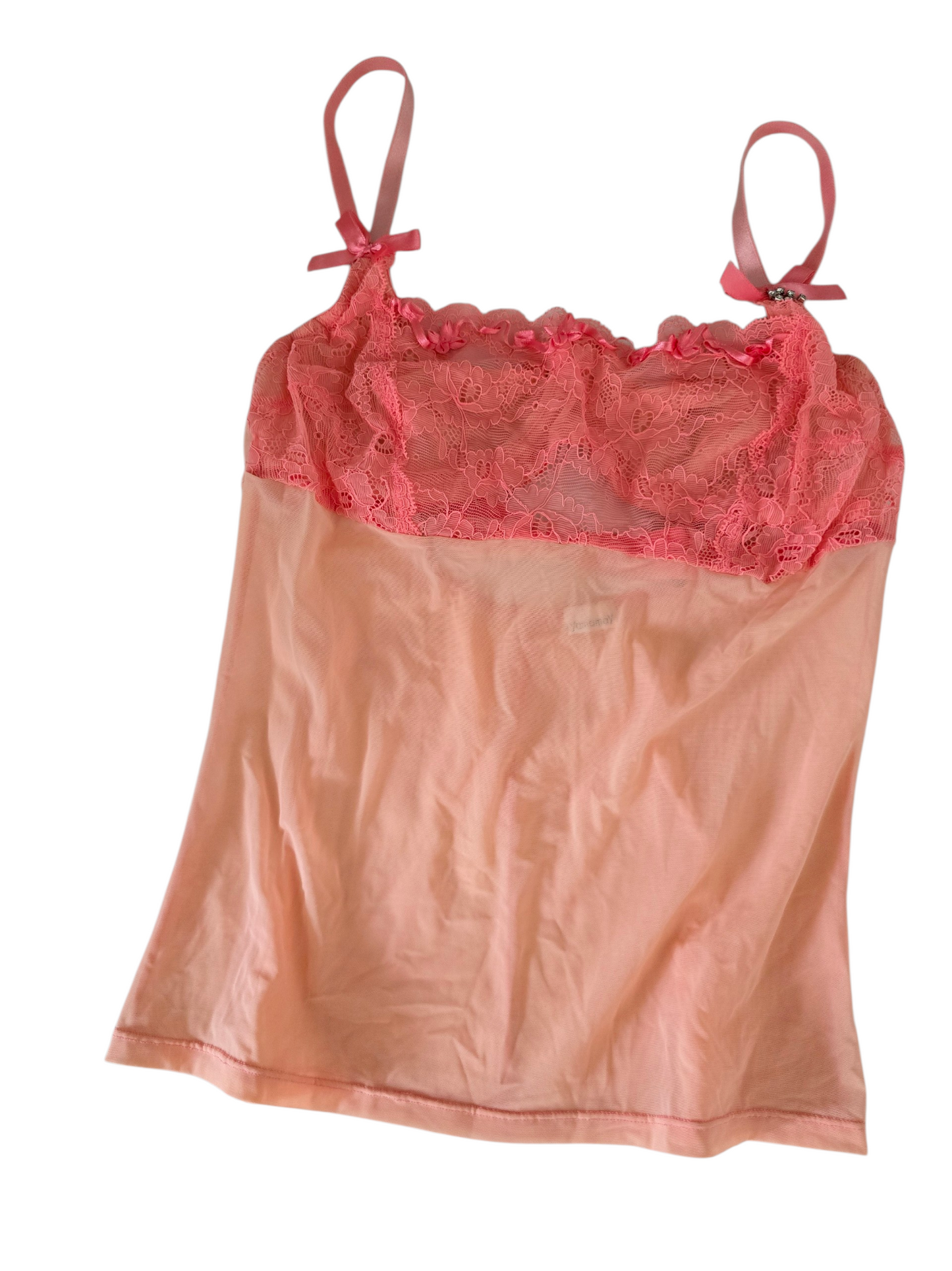2000s vintage coquette pink babydoll lace top - zimfriperie