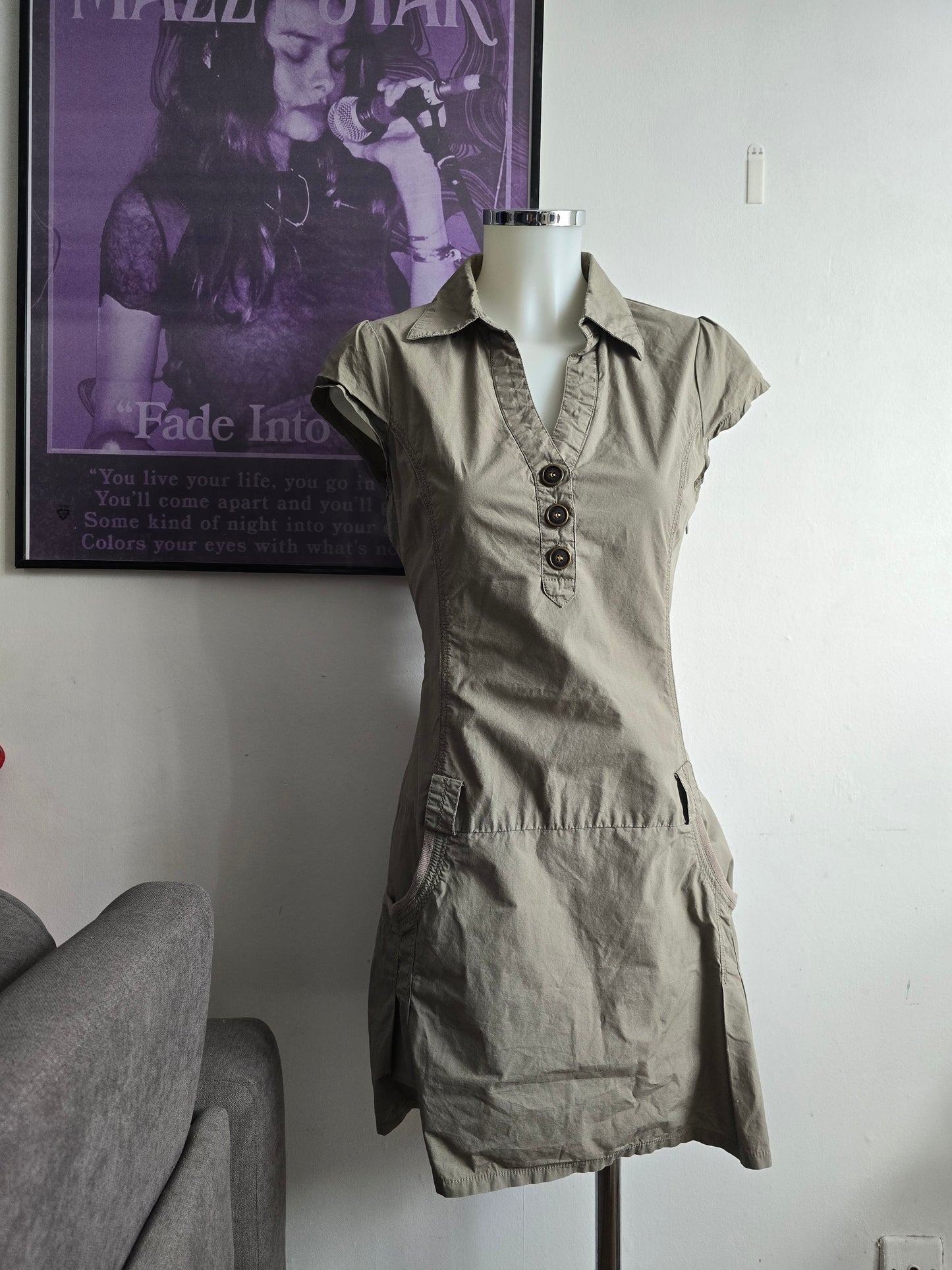 00s vintage office softgrunge shirt dress