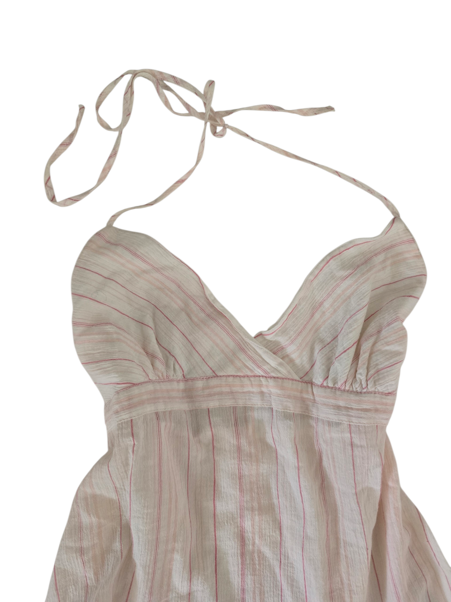 2000s vintage coquette striped backless babydoll top