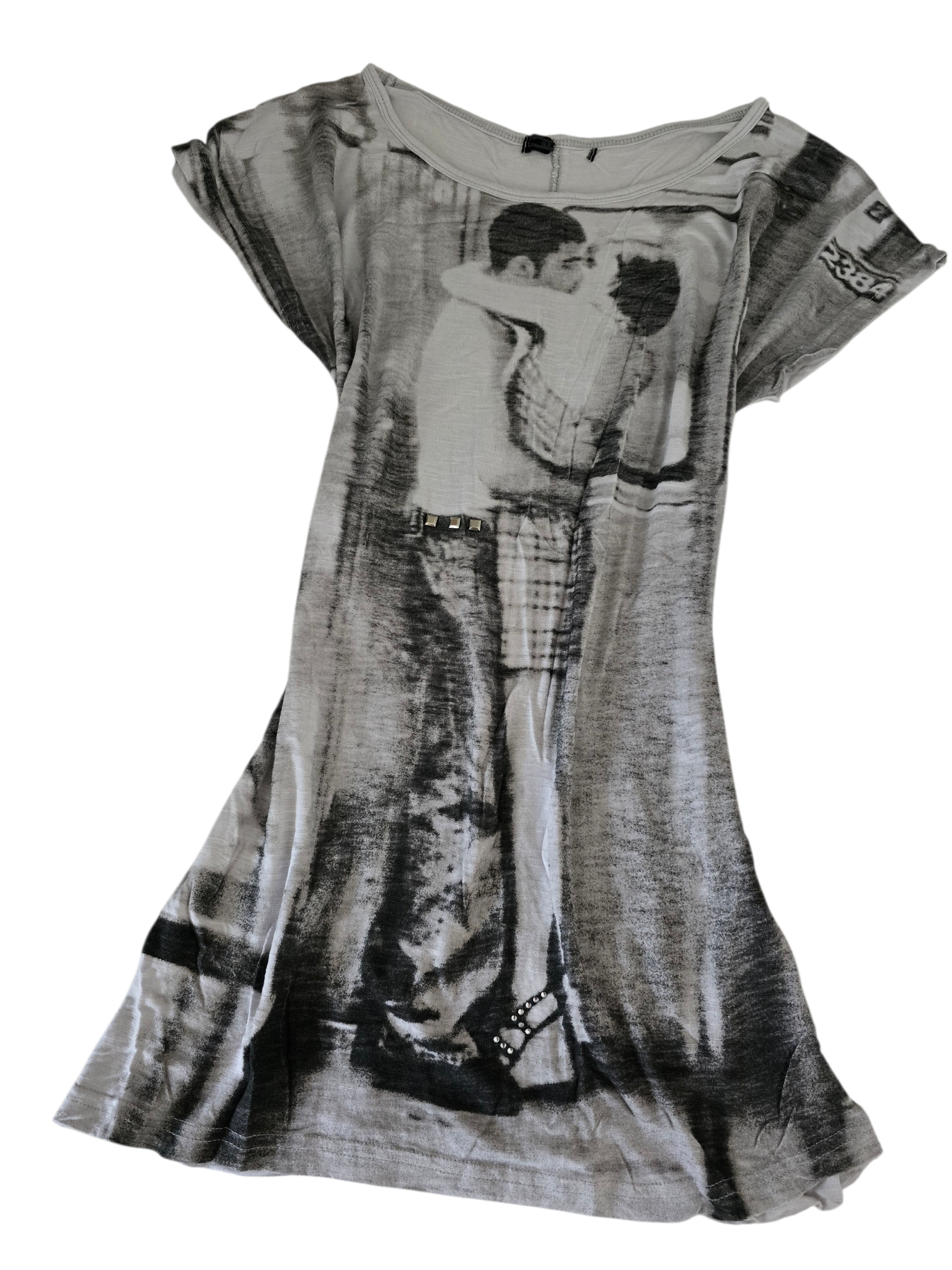 2000s vintage indie sleaze studded printed top - zimfriperie