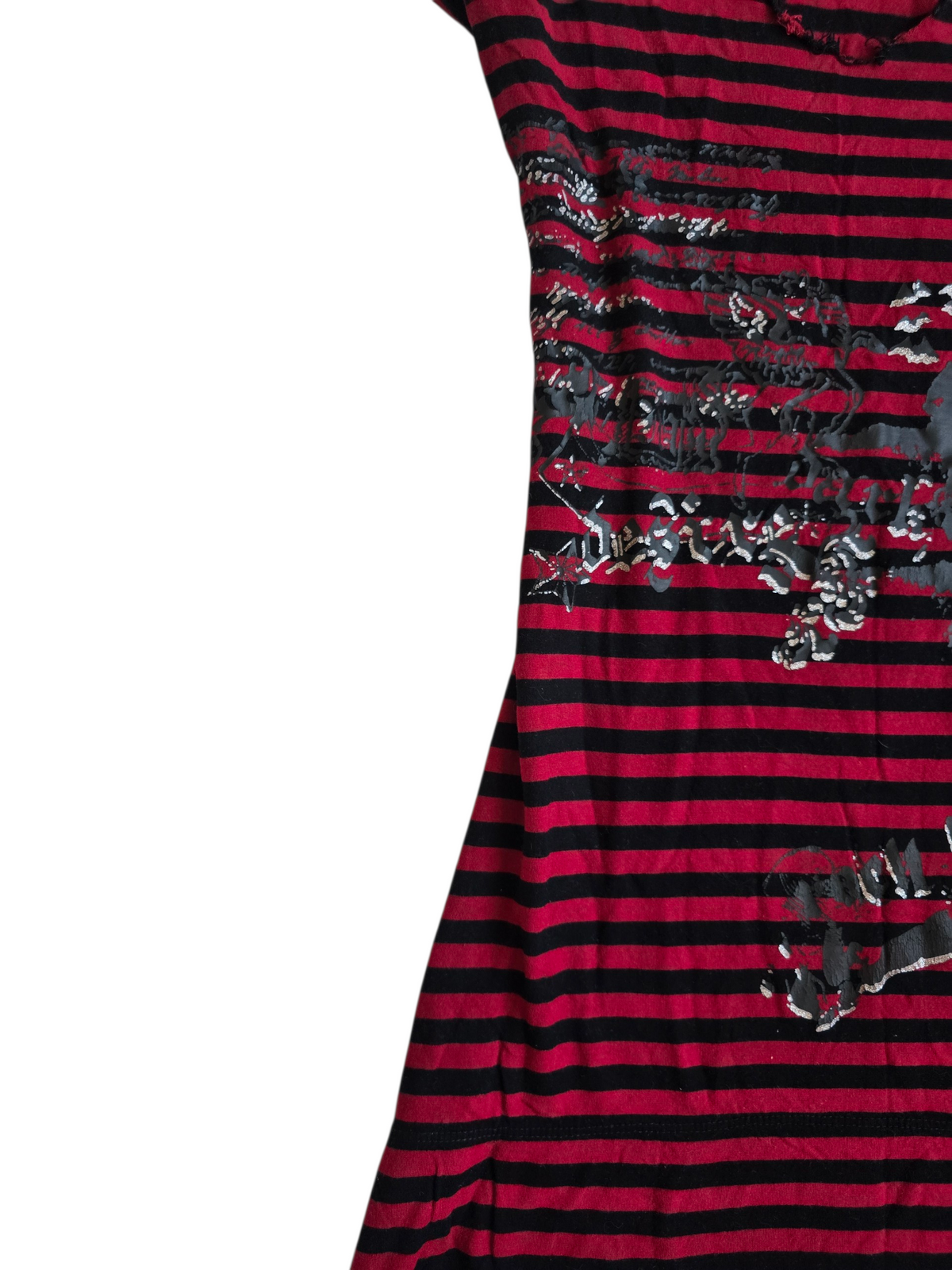 2000s vintage emo goth striped dress