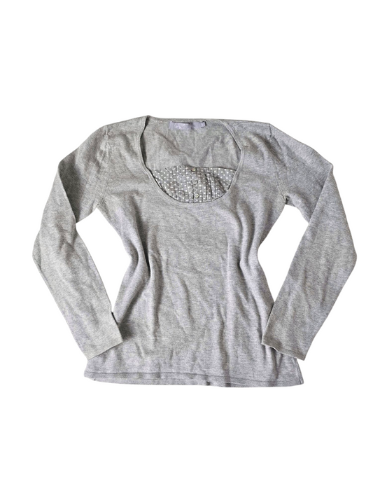 00s vintage flirty milkmaid polka dots sweater