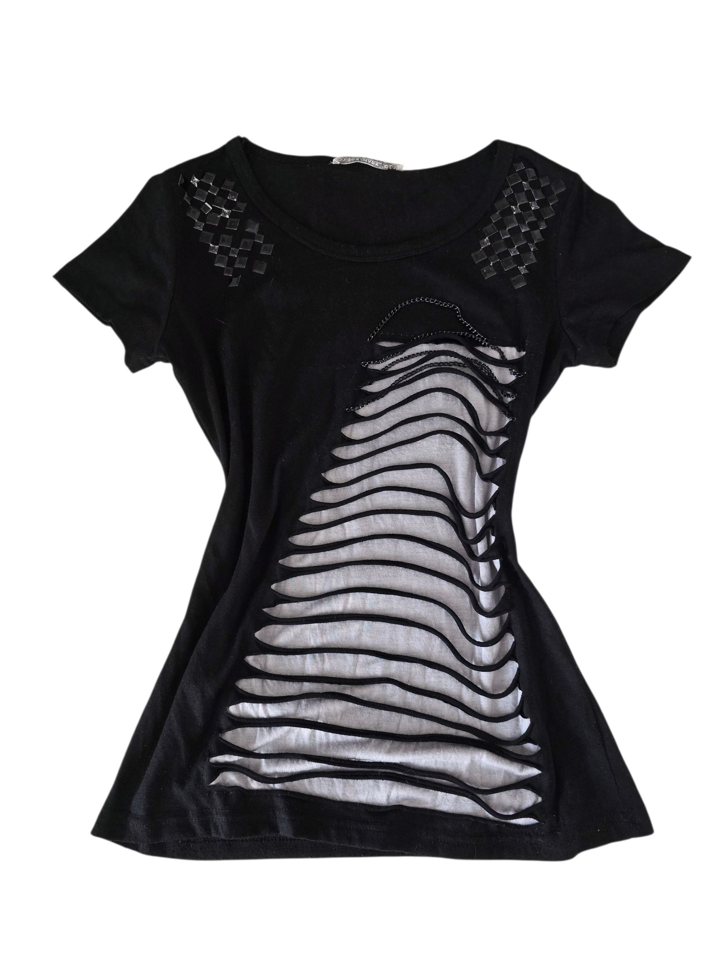 00s vintage distressed studded indie sleaze top