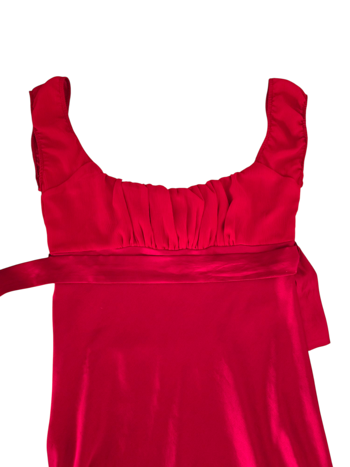 90s vintage flirty satin red dress