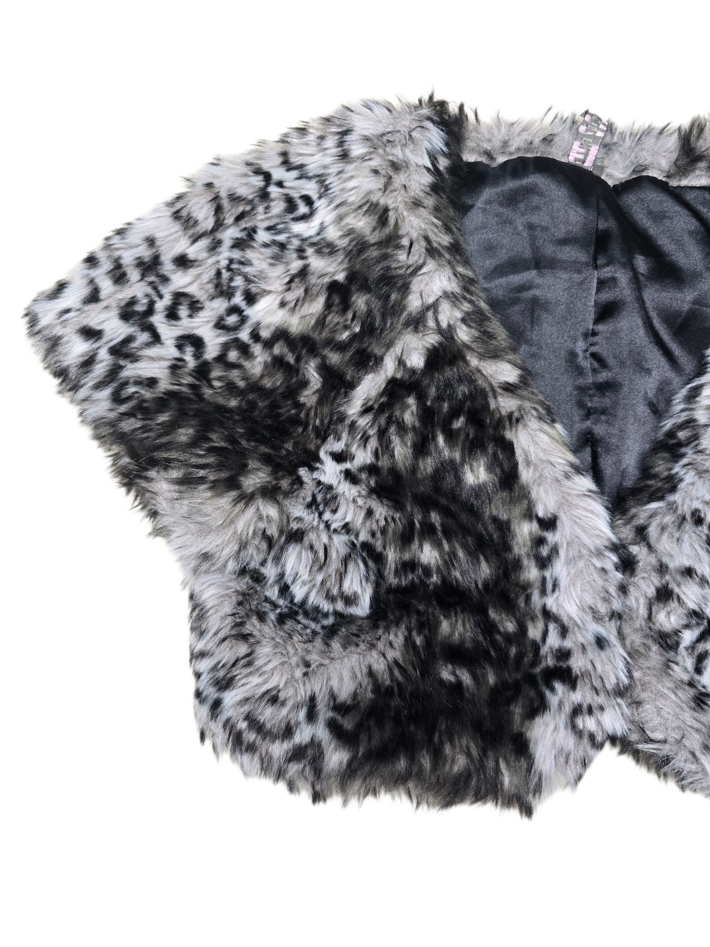 00s vintage coquette fake fur leopard bolero