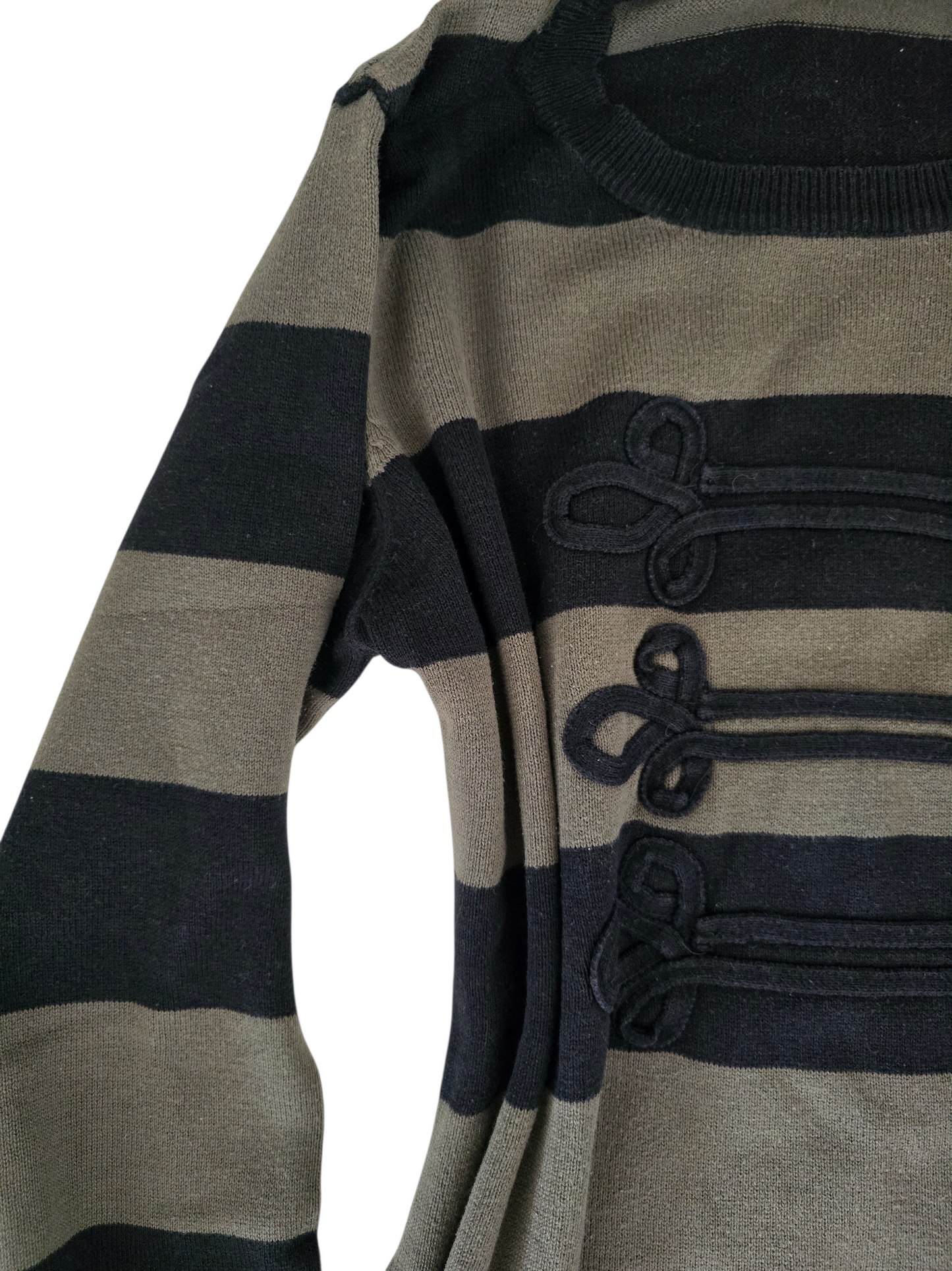 2000s vintage striped indie sleaze officier sweater