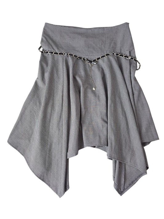 Jupe vintage skirt y2k plaid asymetric downtown coquette draped 