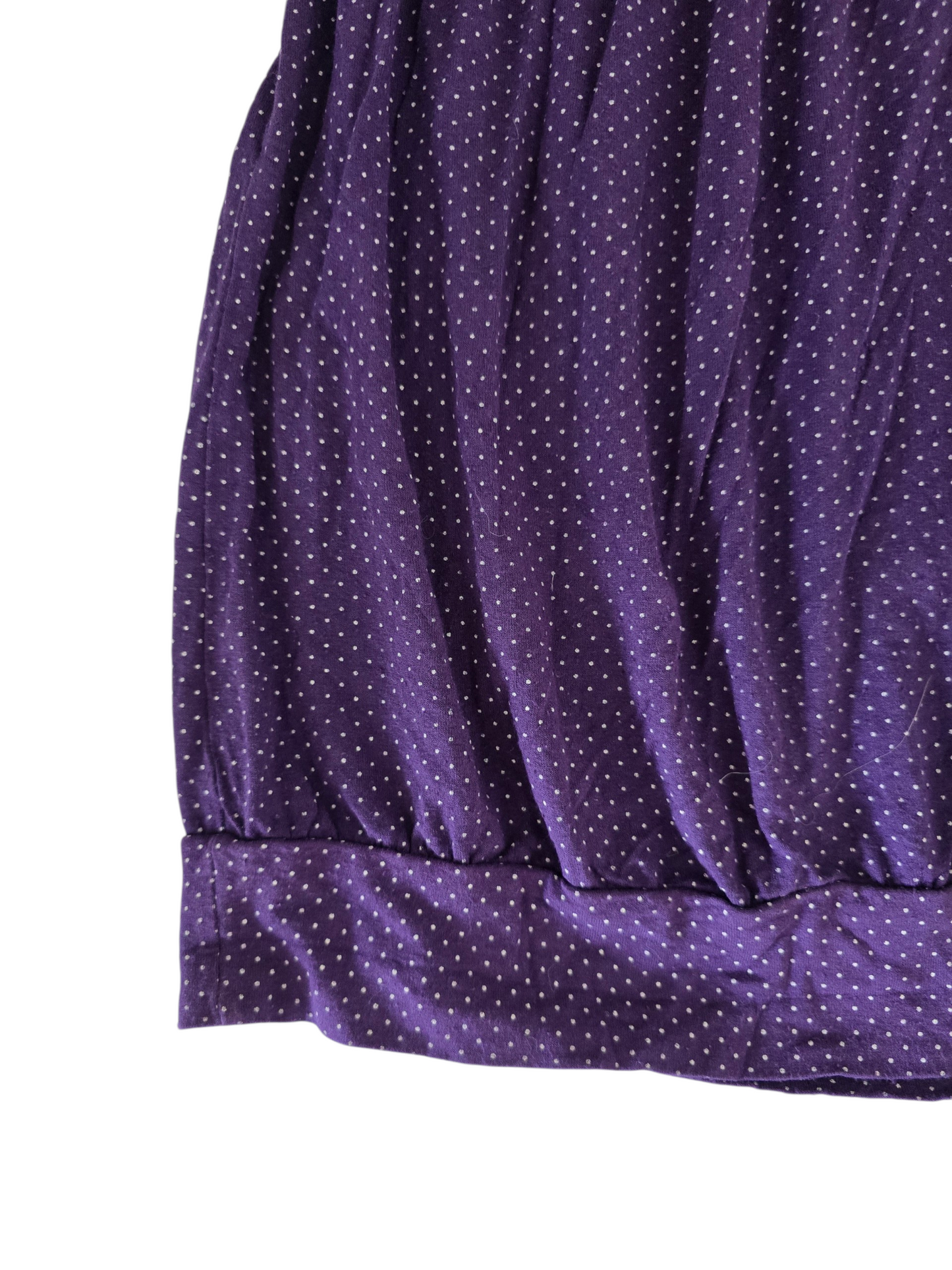 2000s vintage whimsy twee polka dots purple babydoll top