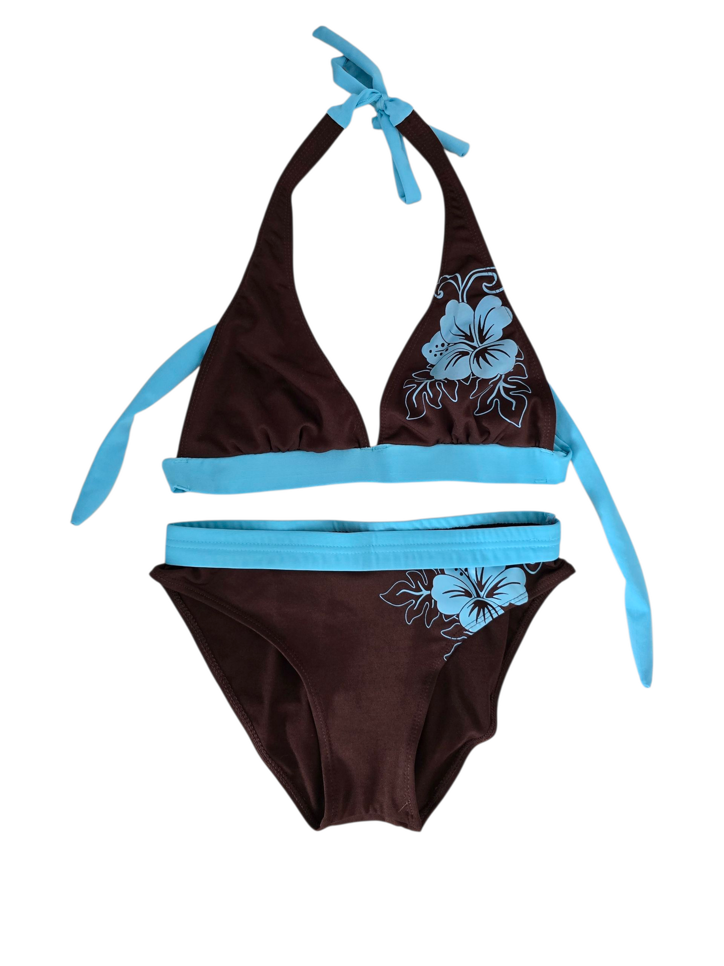 90s beachwear hibiscus swimsuit