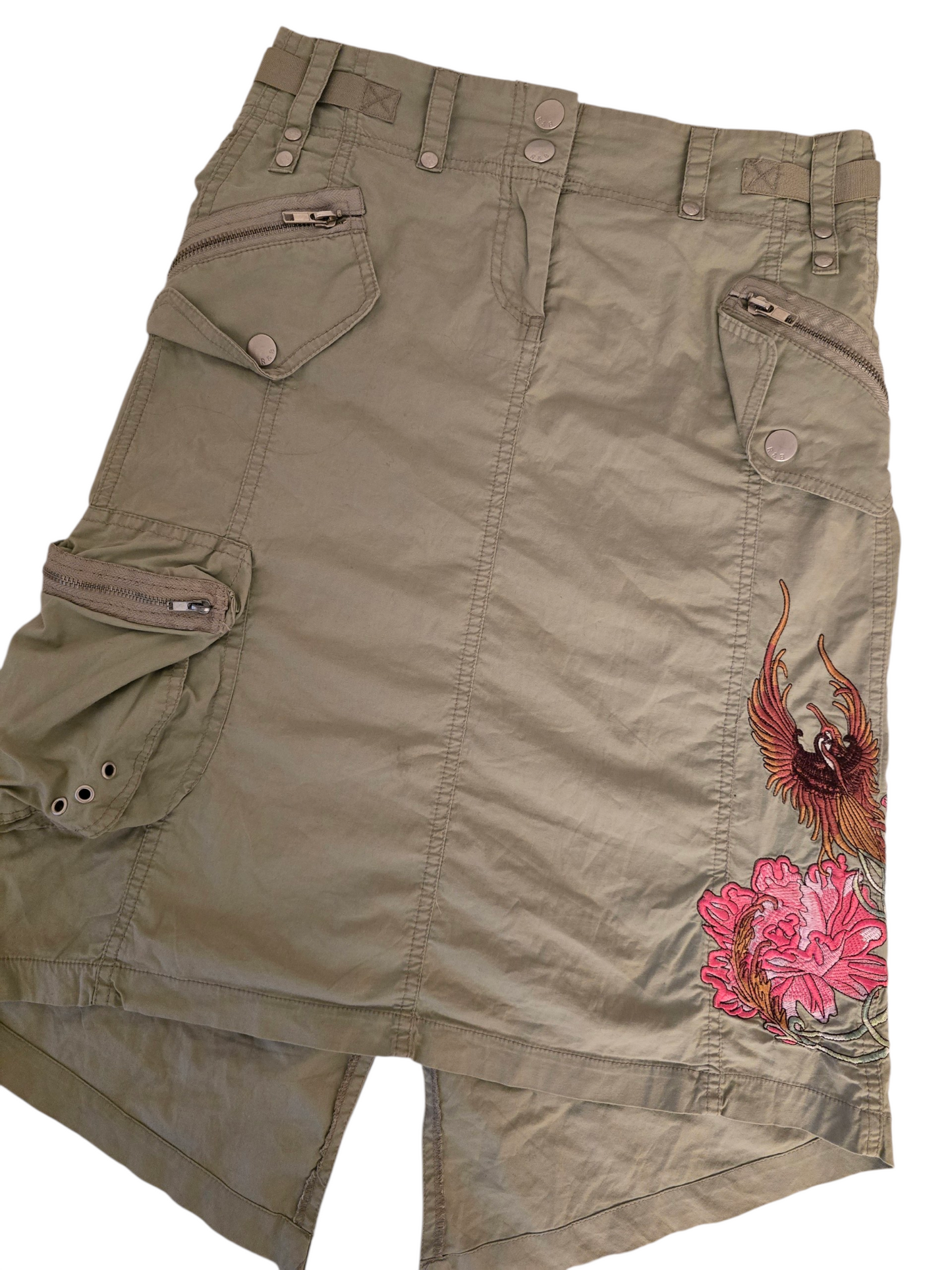 2000s vintage whimsical cargo asymetric skirt