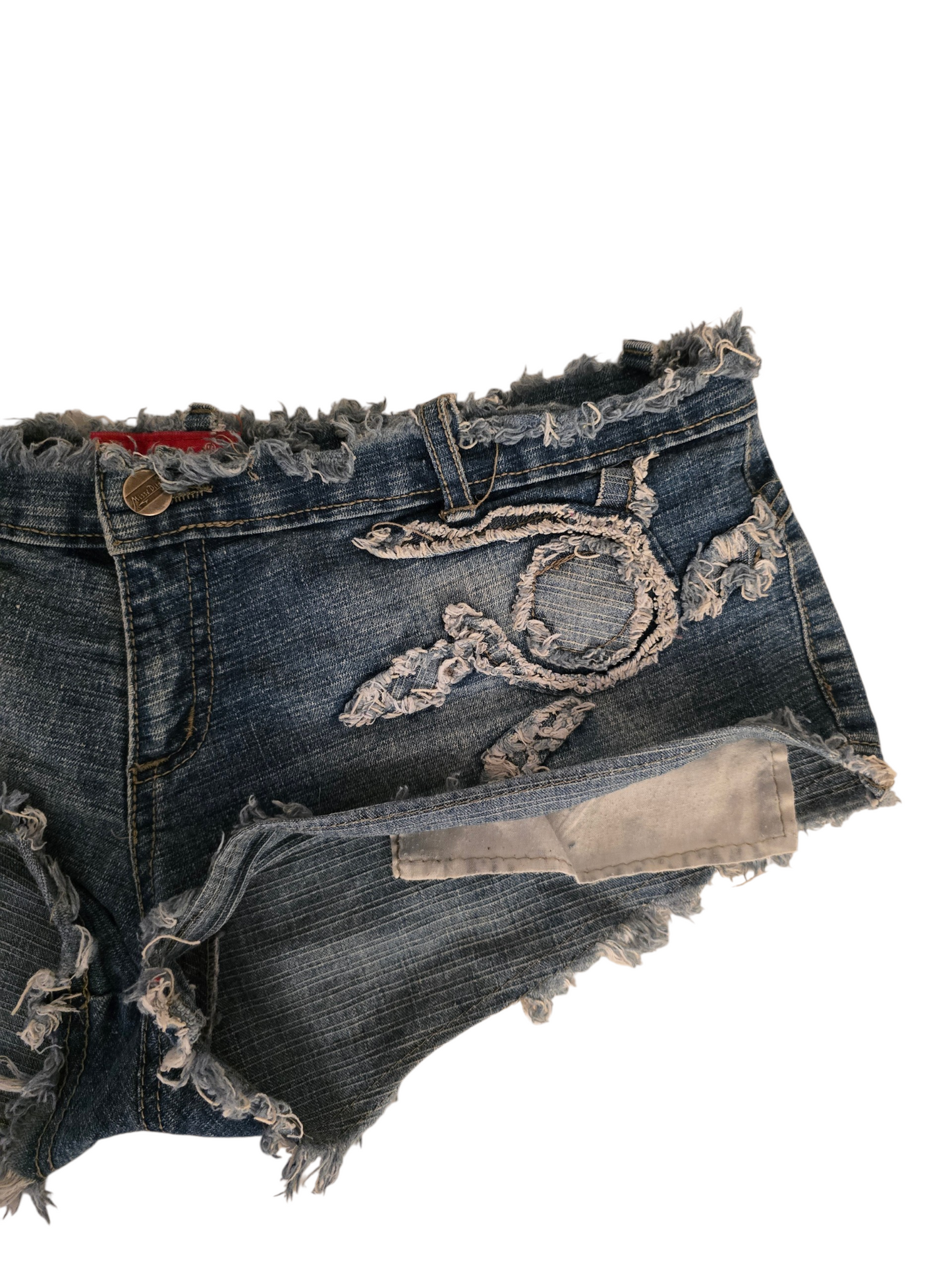 2000s fairy softgrunge denim low rise mini short