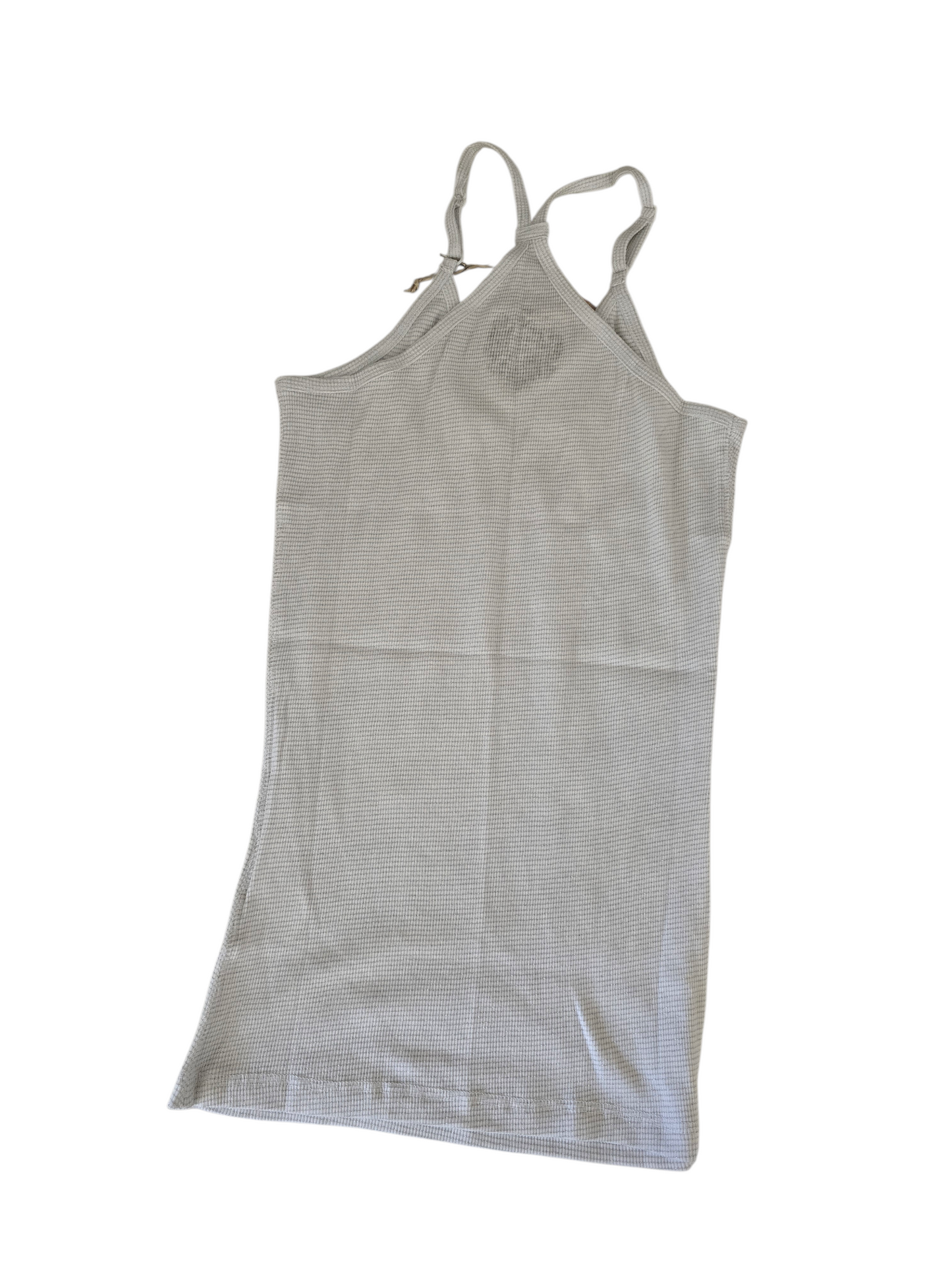 2000s vintage coquette white and grey shinny fitted cami top