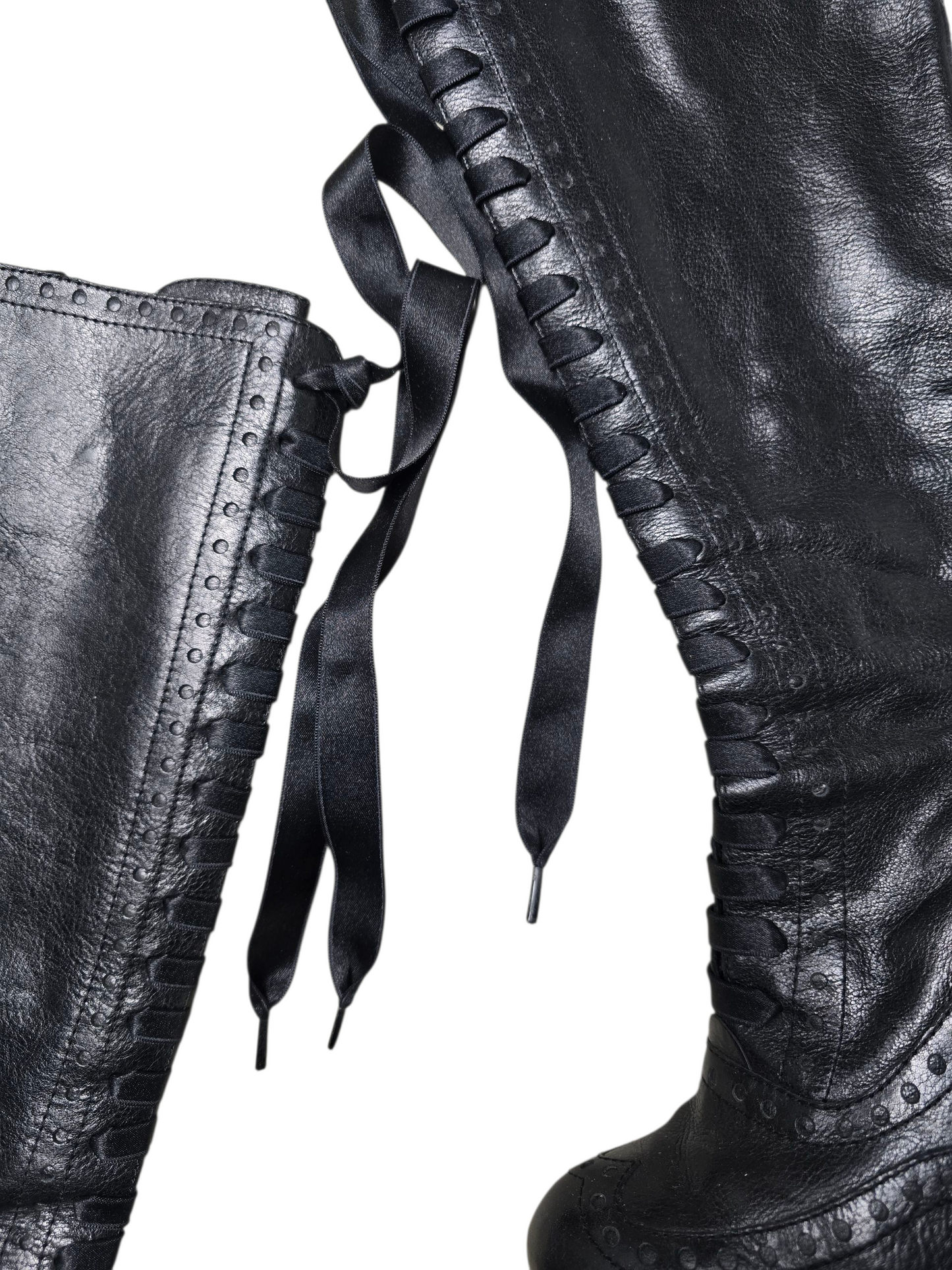 00s vintage lace-up victorian heeled boots