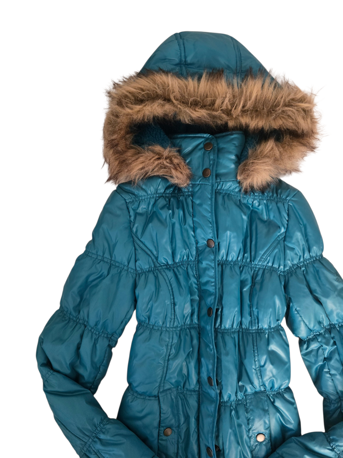 2000s vintage mcbling turquoise puffy jacket - zimfriperie