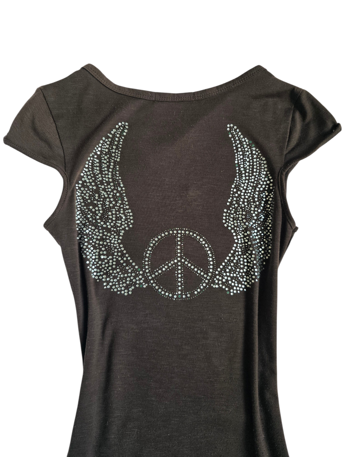 2009s vintage indie sleaze wings strass top