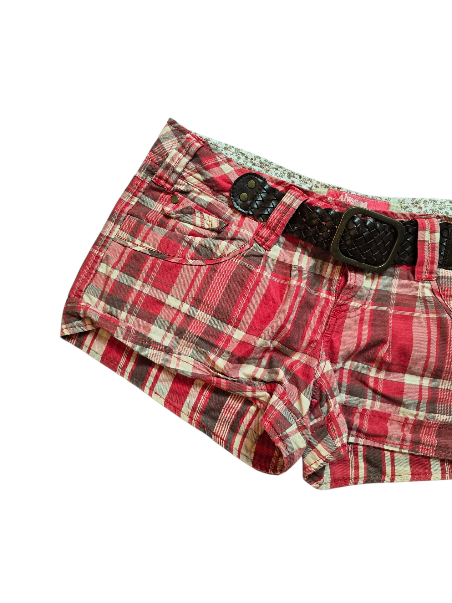 2008 vintage coquette low waist plaid short - zimfriperie