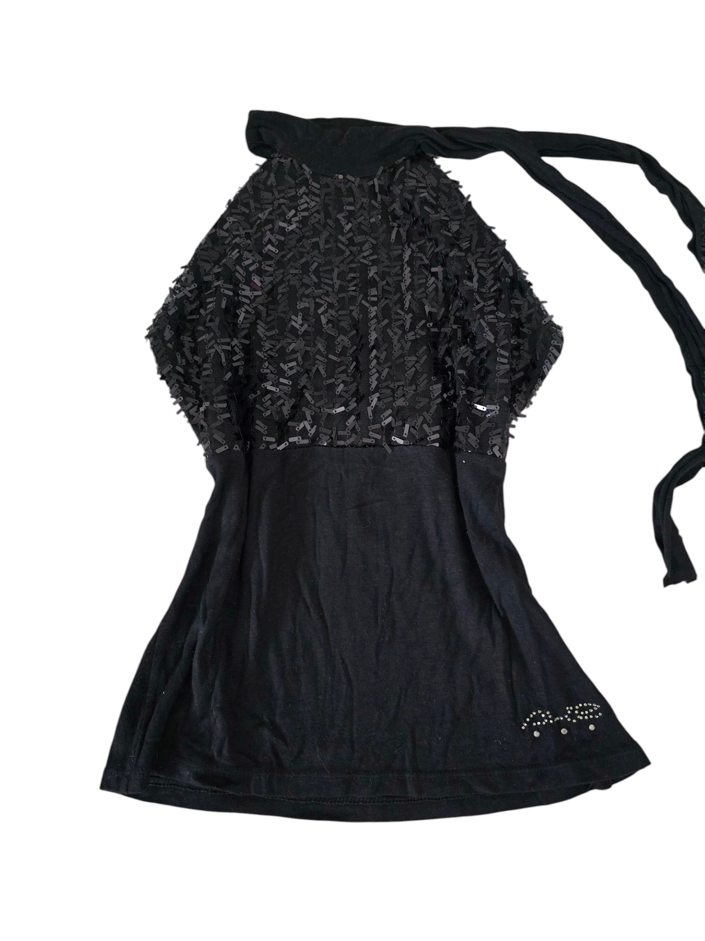 Y2k vintage indiesleaze backless sequin top