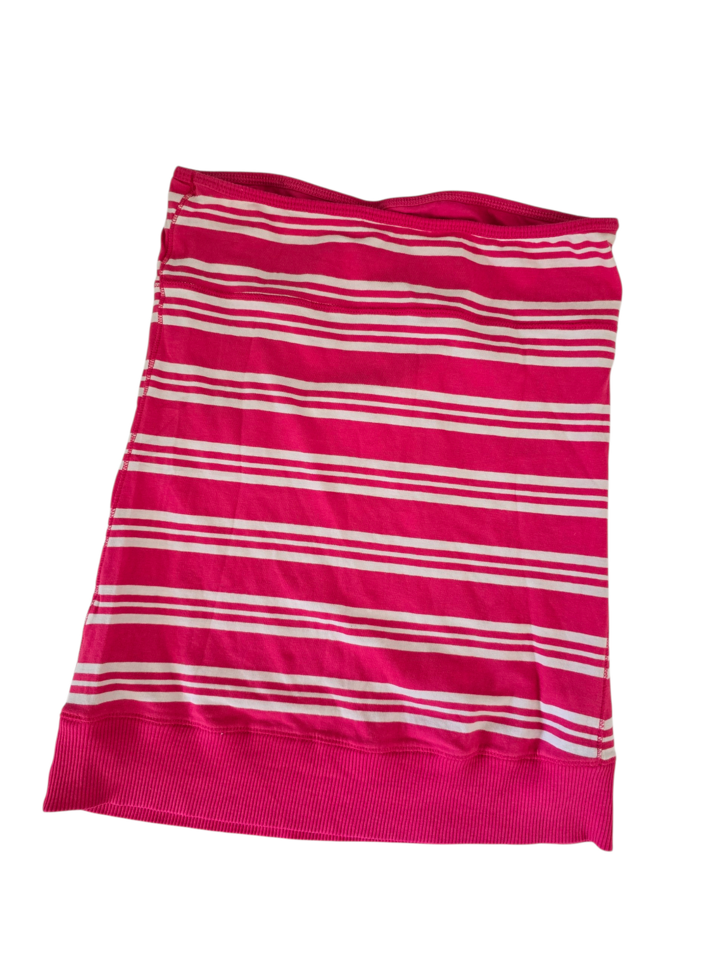 2000s vintage indie sleaze pink striped strapless babydoll top