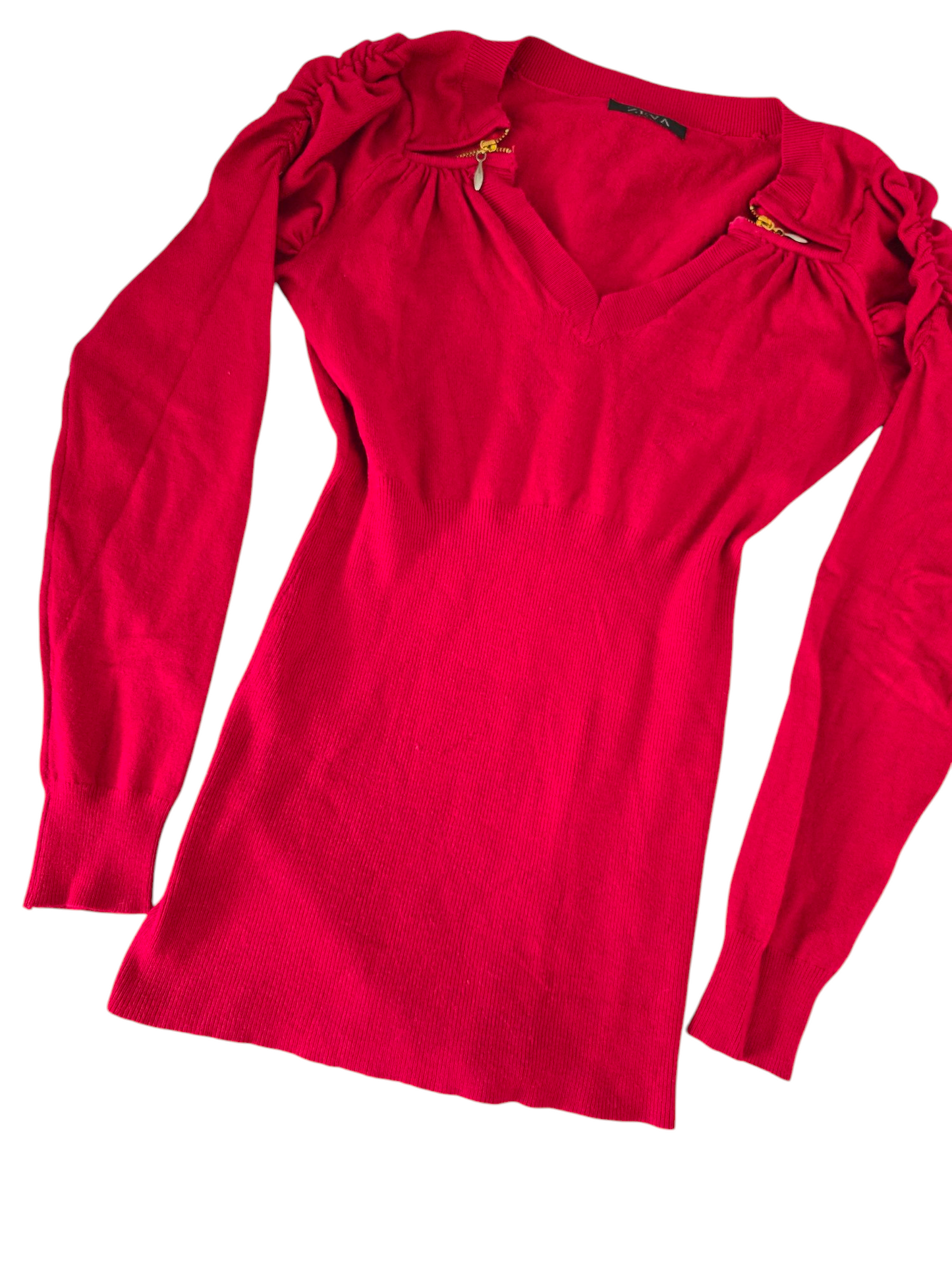 Y2k vintage red mcbling ribbed sweater