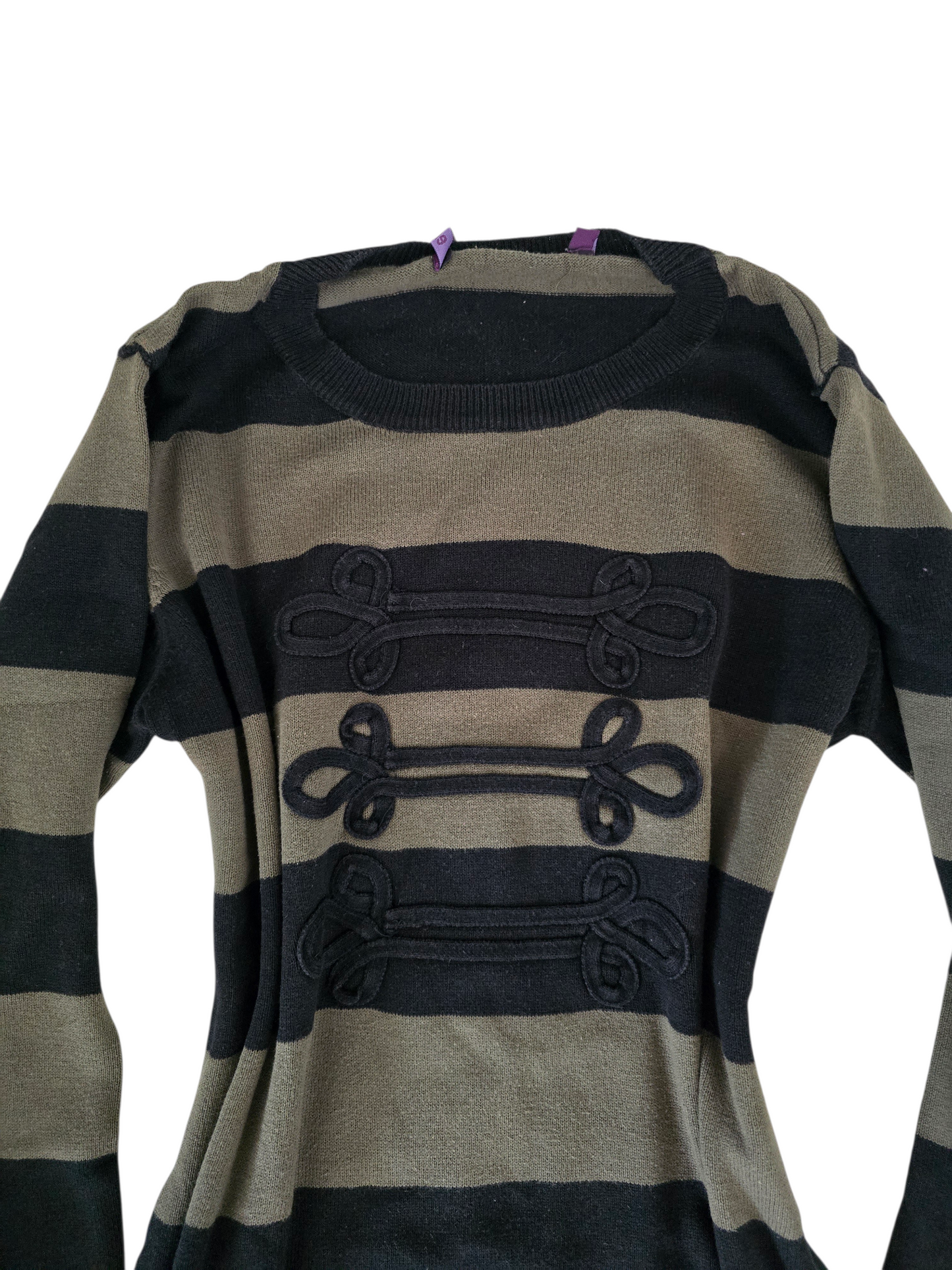 2000s vintage striped indie sleaze officier sweater