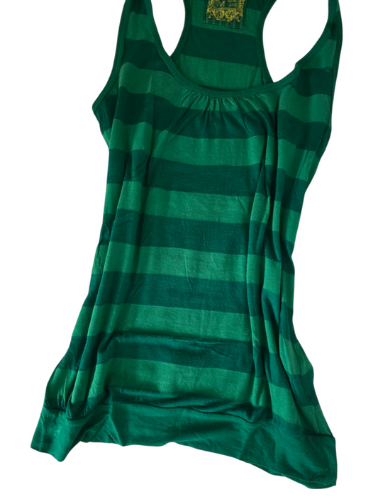 2000s vintage indie sleaze green striped top