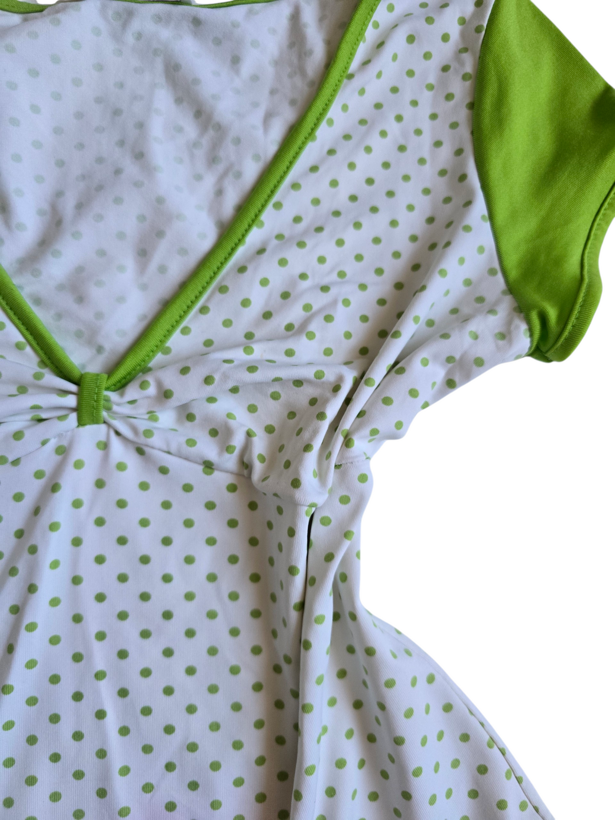 2000s vintage coquette polka dots green top