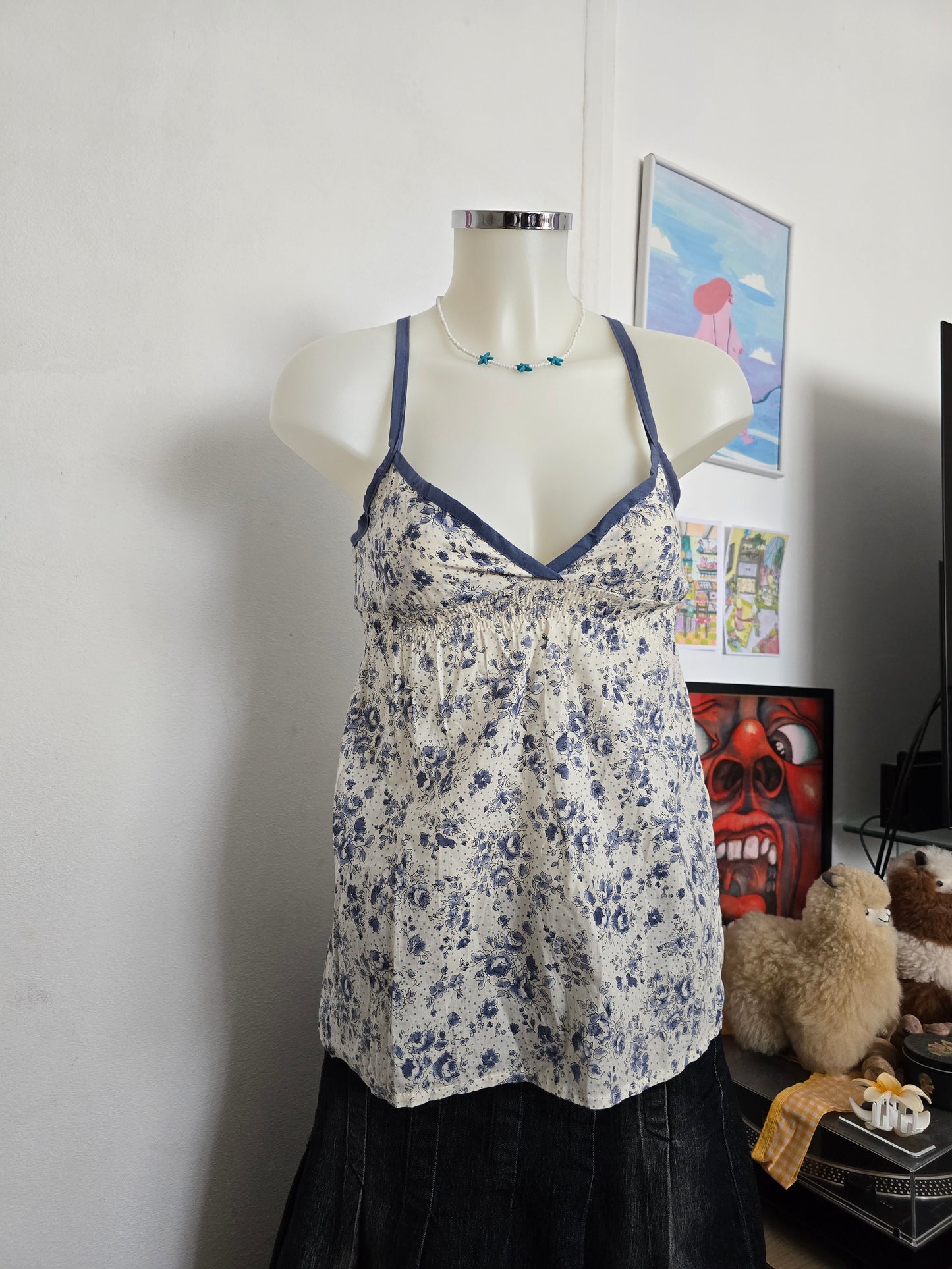 00s vintage downtown girl babydoll floral top