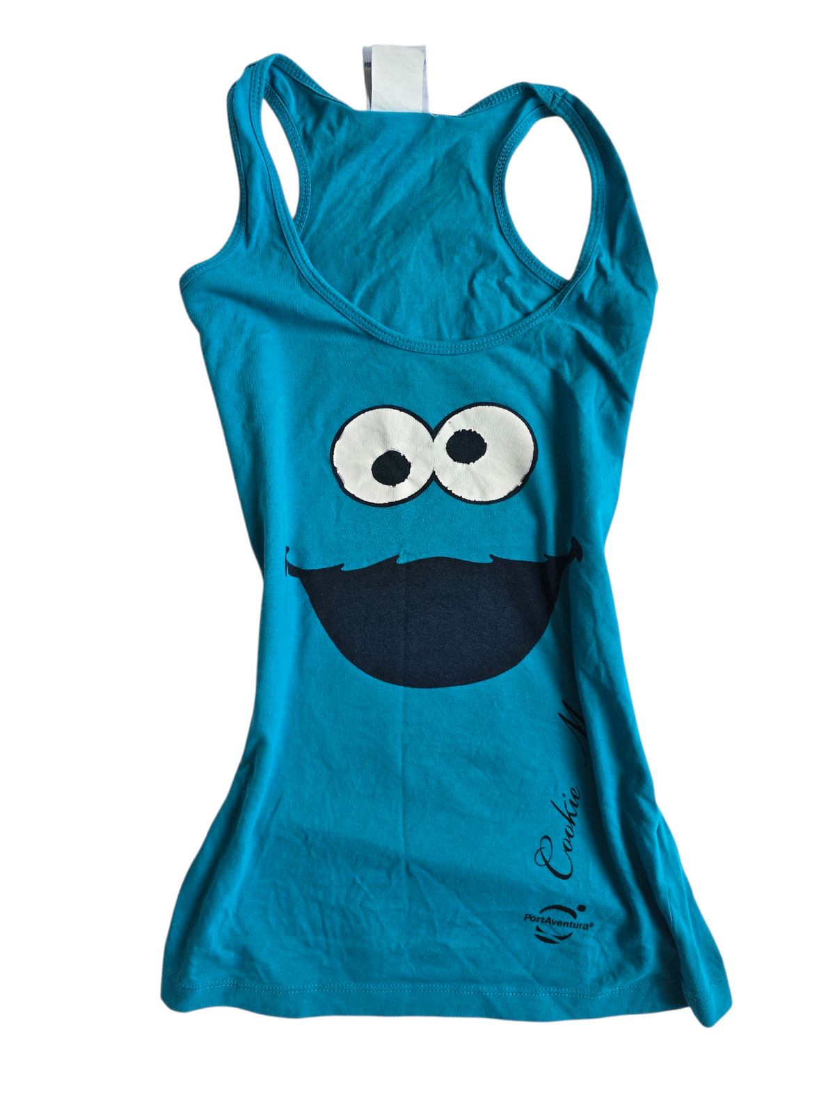 2010s vintage swag blue printed cookie monster top