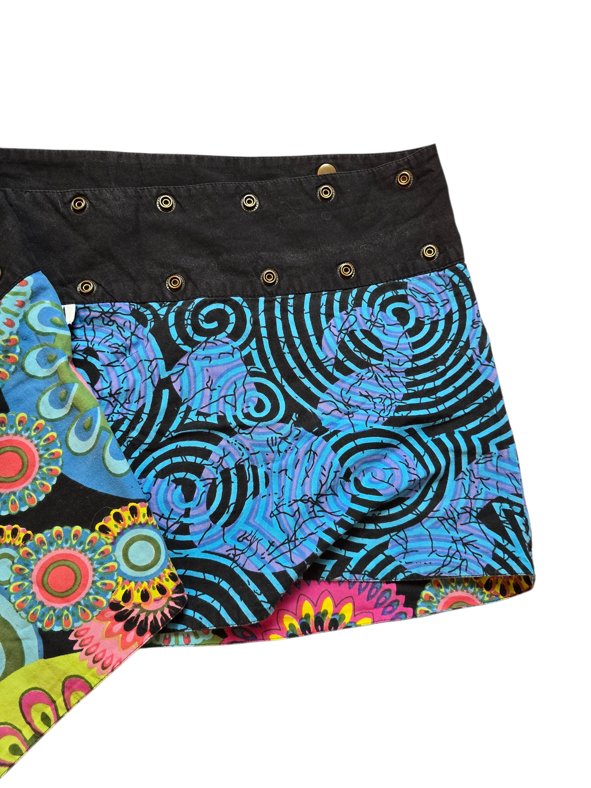 00s vintage reversible studded printed skirt - zimfriperie