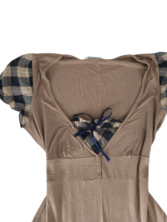 2000s vintage milkmaid babydoll plaid fitted top - zimfriperie