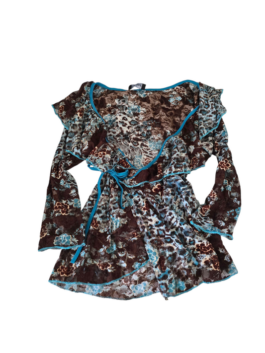 2000s vintage top fairy boho bohem turquoise top