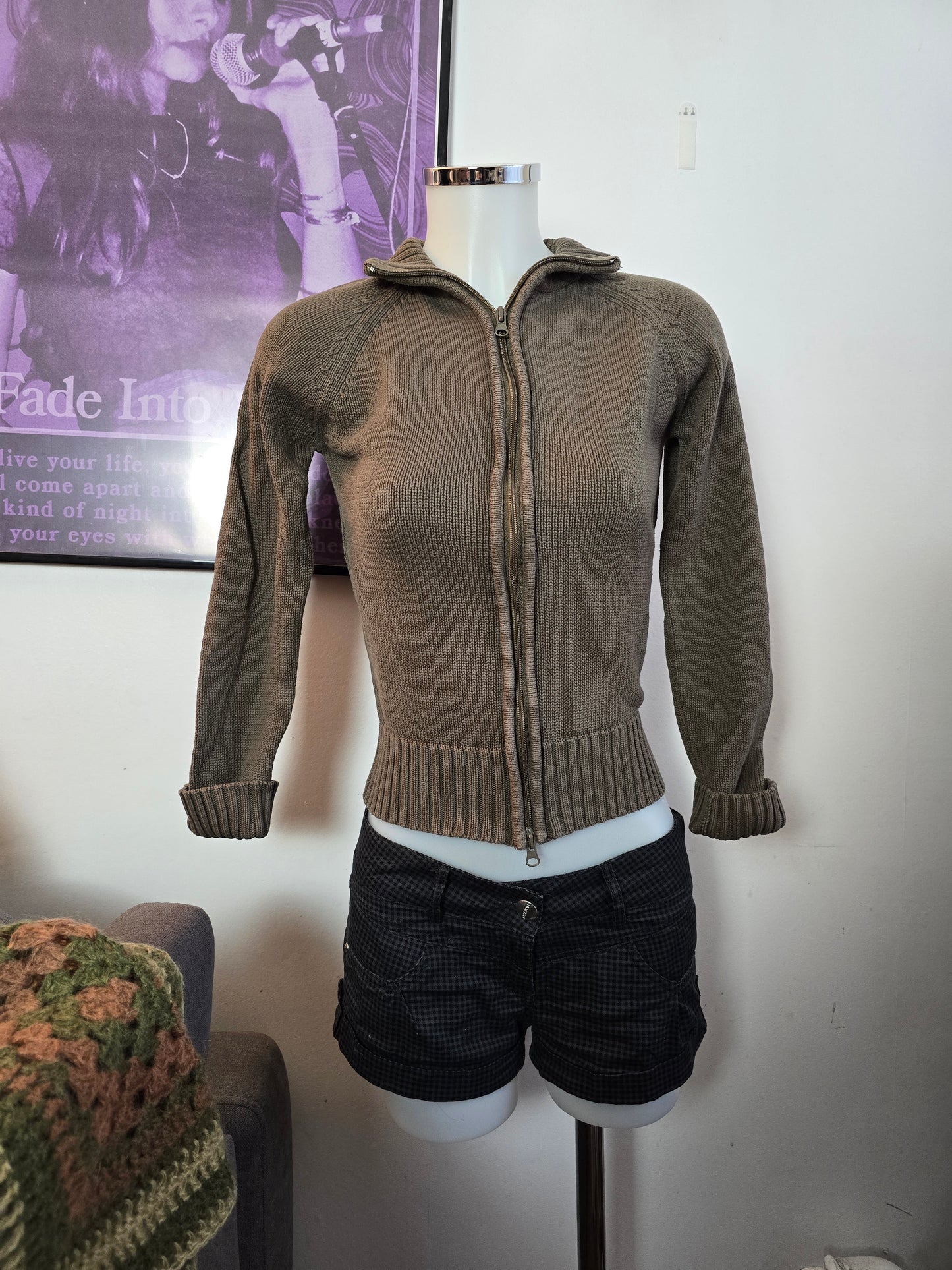 00s vintage fitted zip sweater