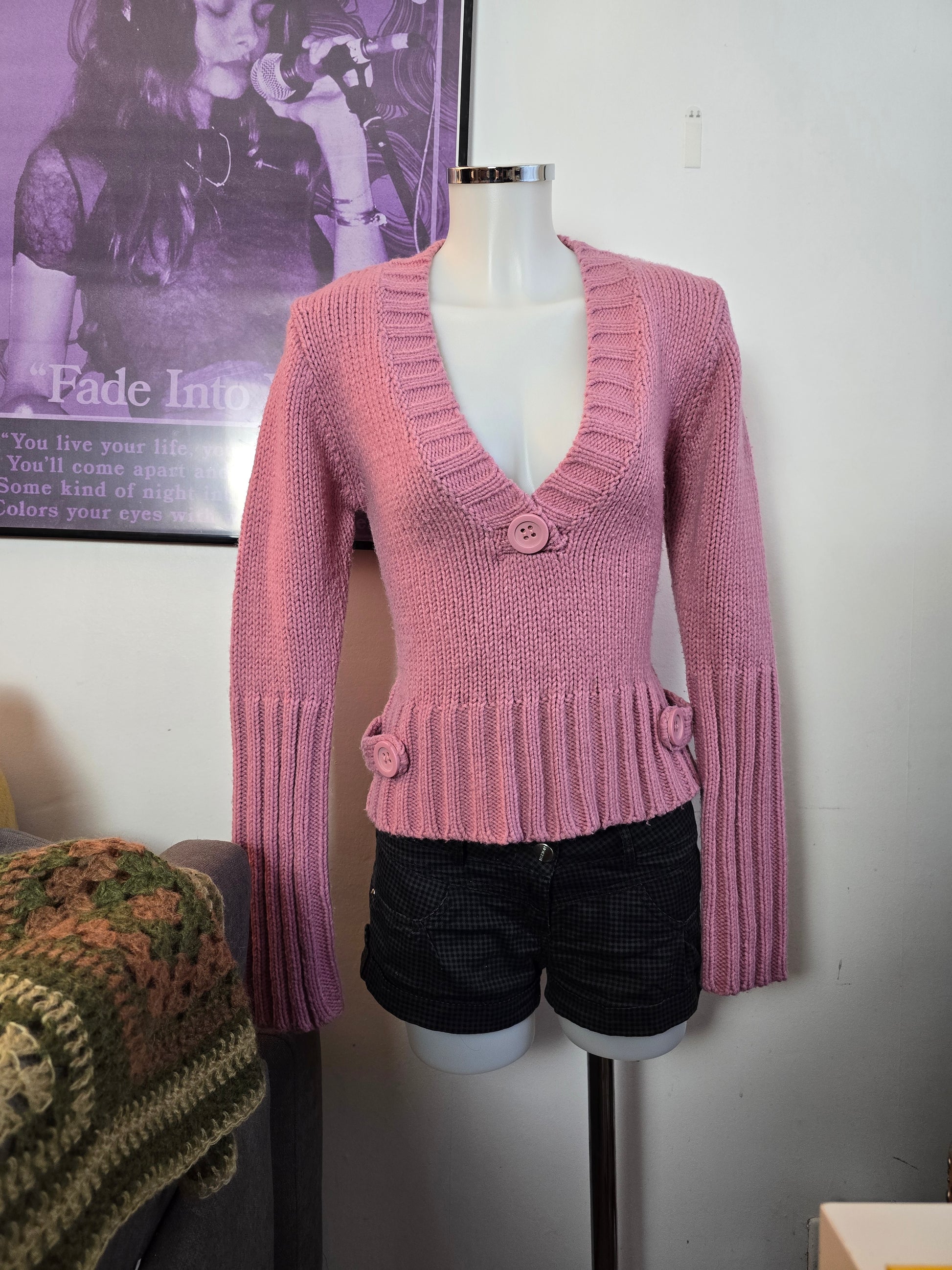 00s vintage coquette button sweater - zimfriperie