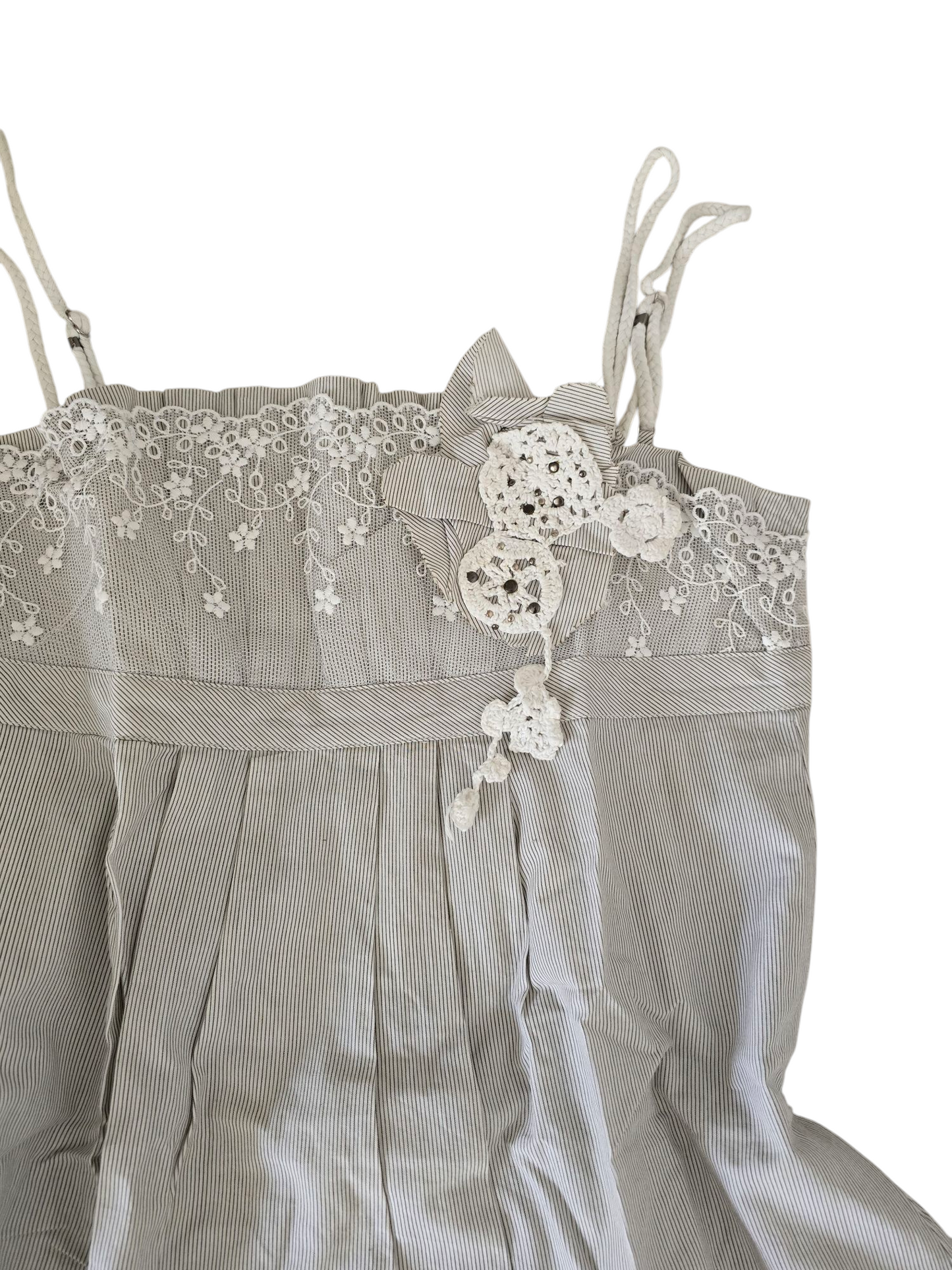 00s vintage Cop copine coquette striped lace top