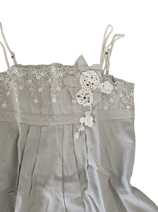 00s vintage Cop copine coquette striped lace top