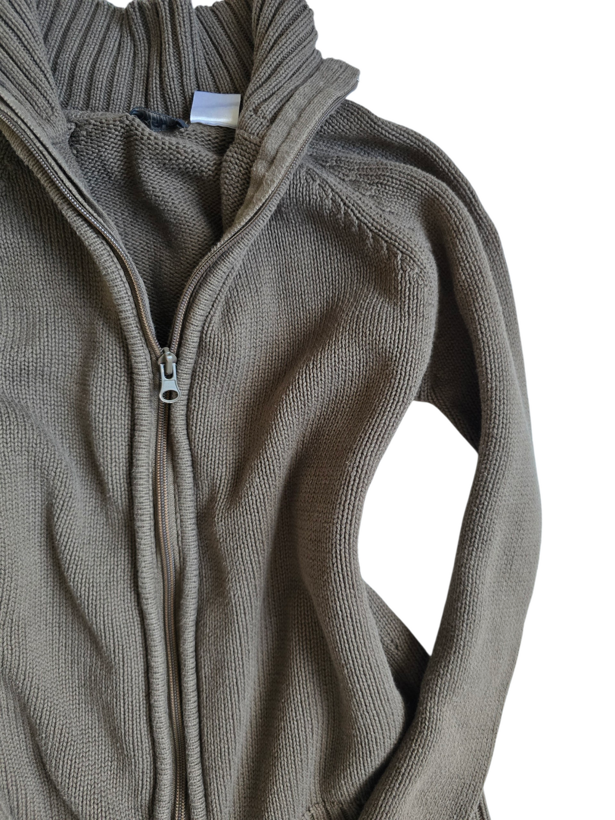 2000s vintage fitted ribbed zip sweater