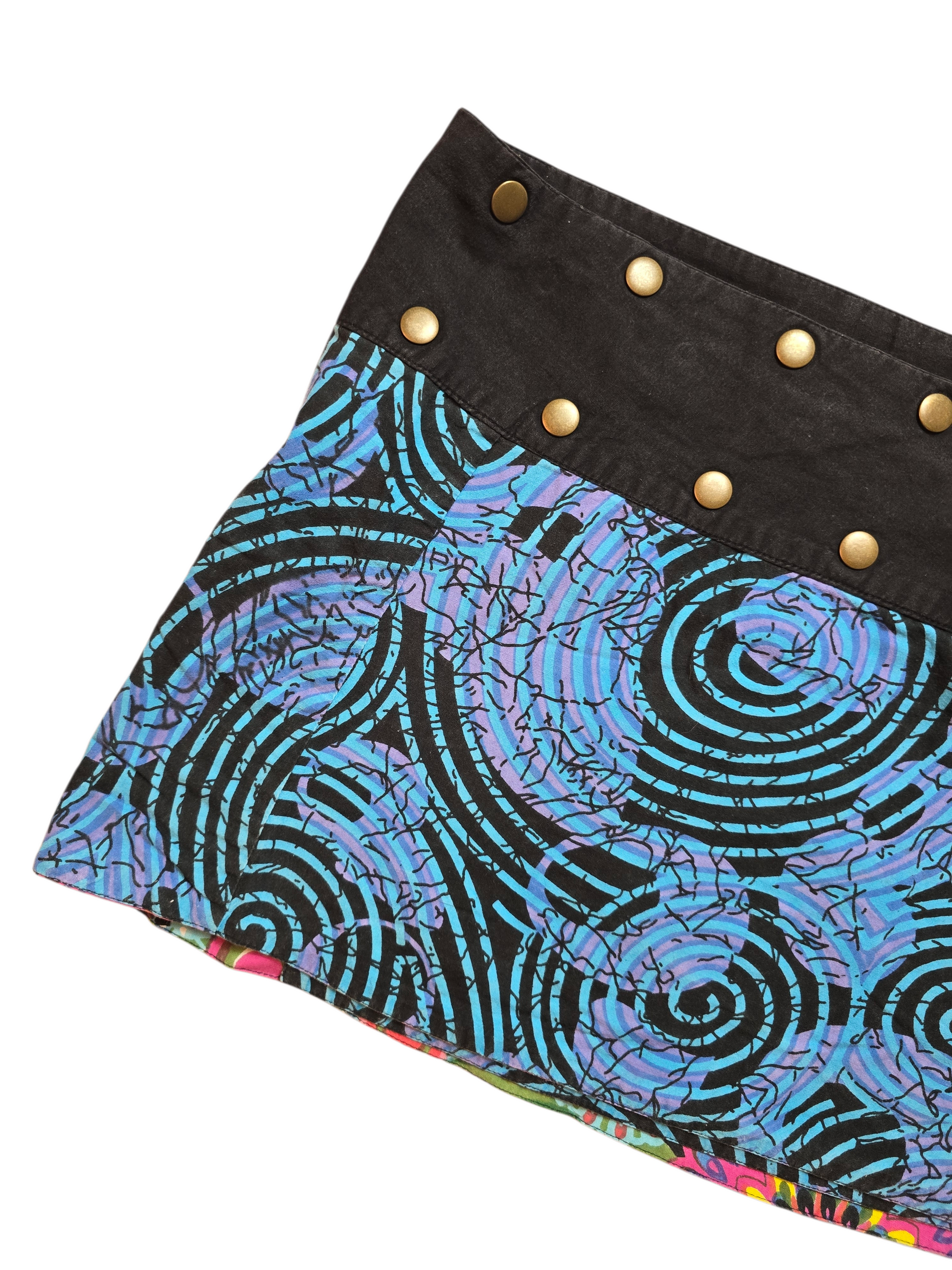 00s vintage reversible studded printed skirt - zimfriperie