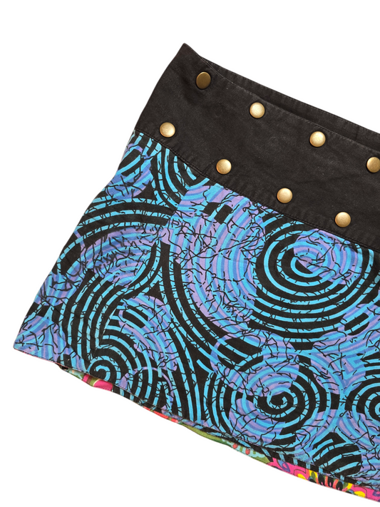 00s vintage reversible studded printed skirt - zimfriperie