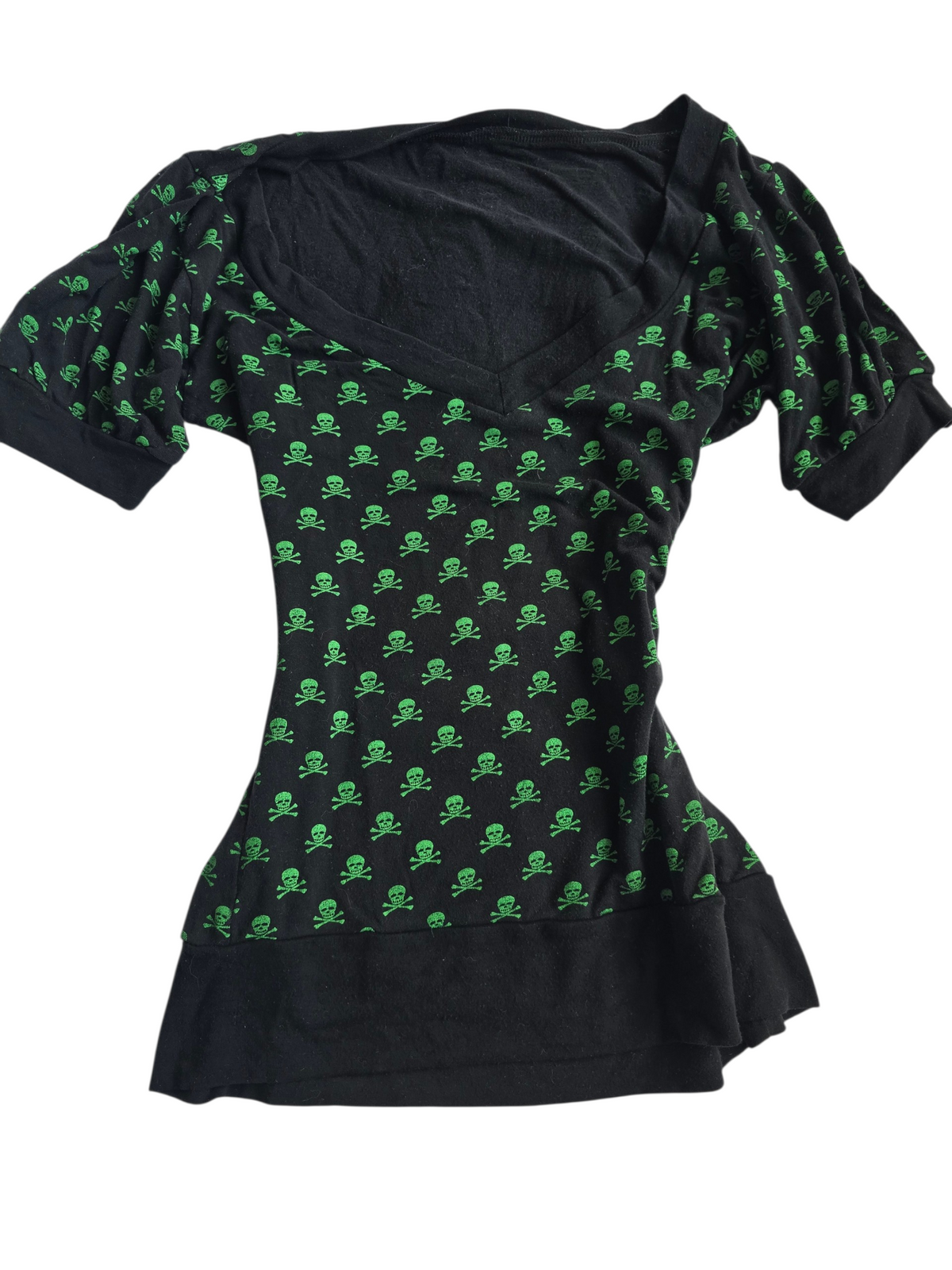 2000s vintage scene emo printed skull top