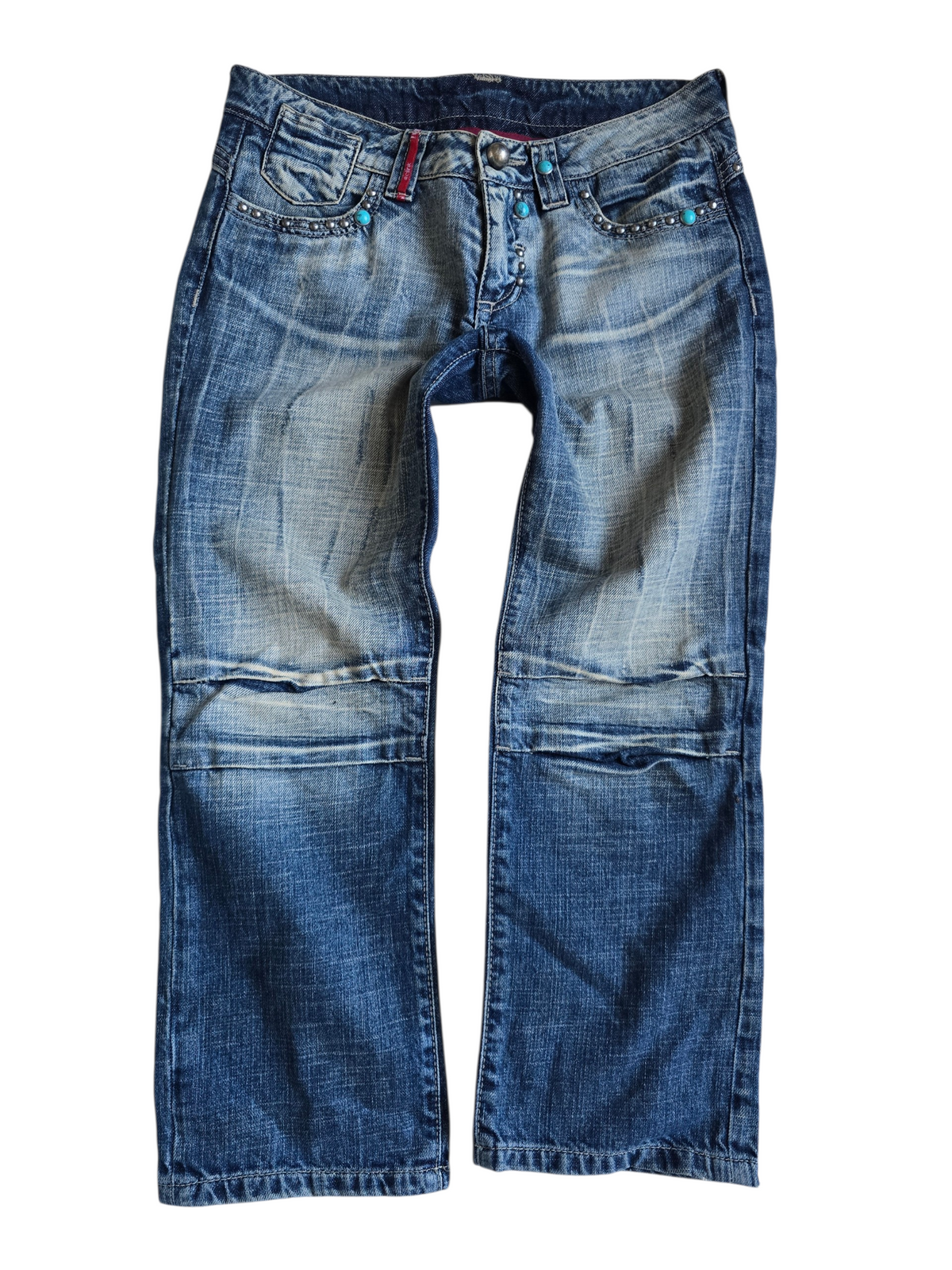 2000s vintage bootcut low rise mcbling studded capri pants