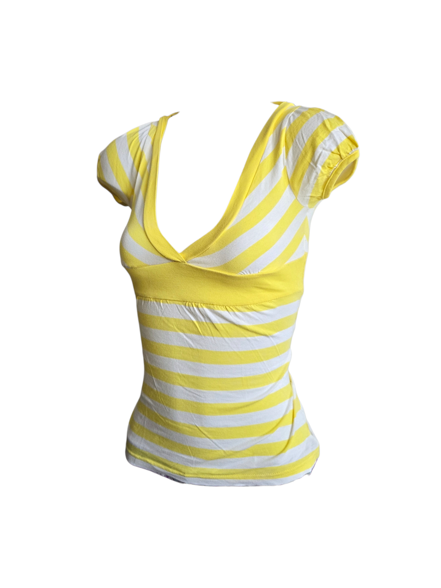 00s vintage indie sleaze striped yellow top - zimfriperie