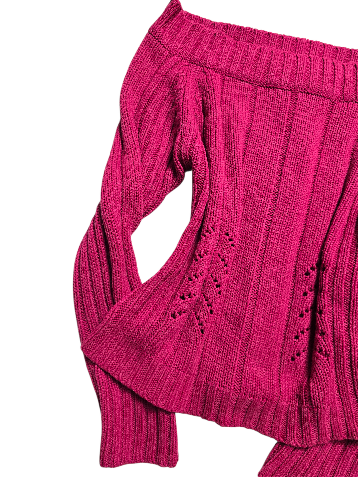 00s vintage coquette off shoulder knit sweater